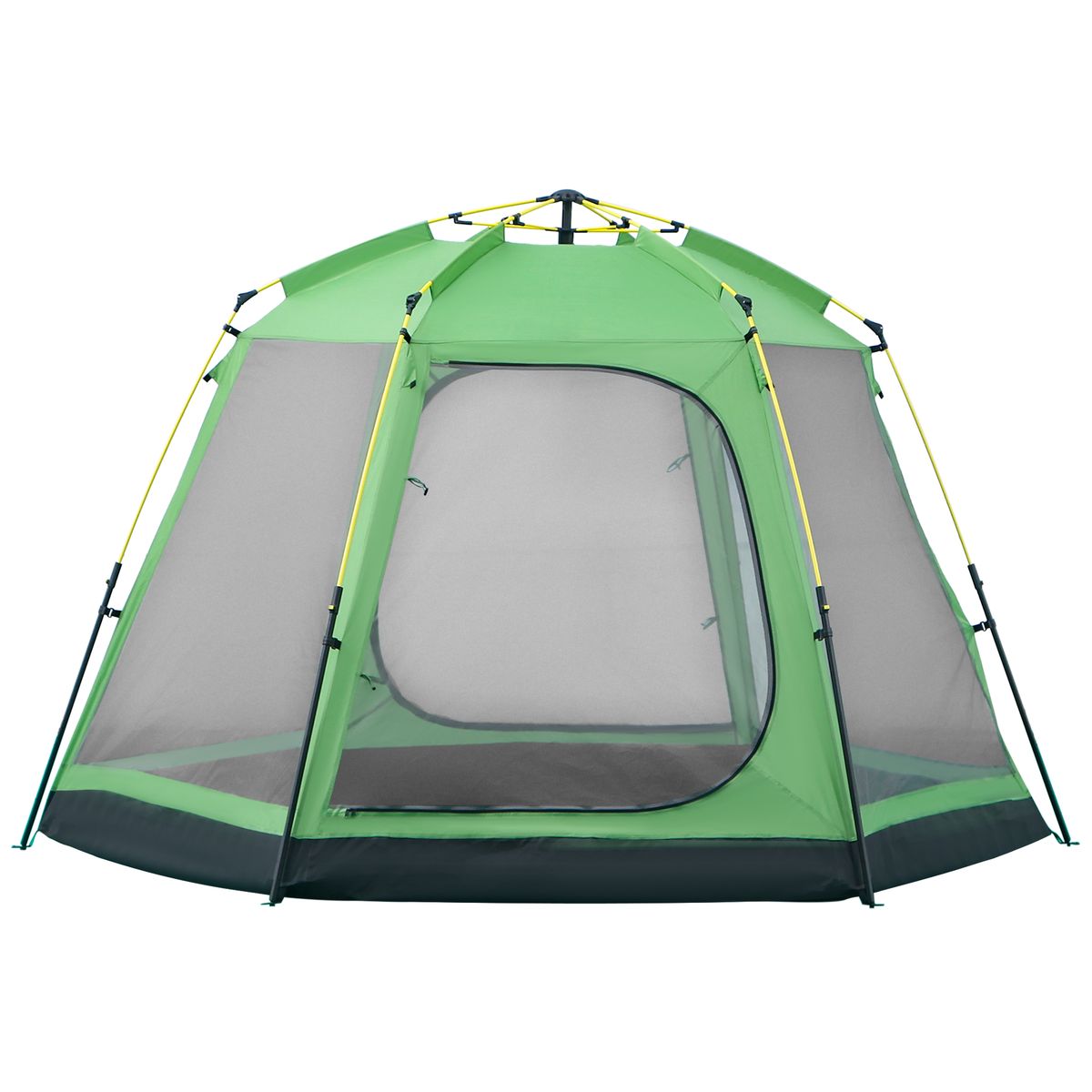 Tente de camping pop-up 6 personnes fibre verre polyester vert Outsunny