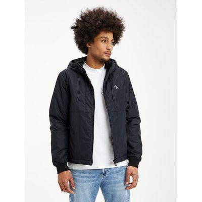 Harrington Padded Hooded Jacket with Logo Print and Zip Fastening CALVIN KLEIN JEANS