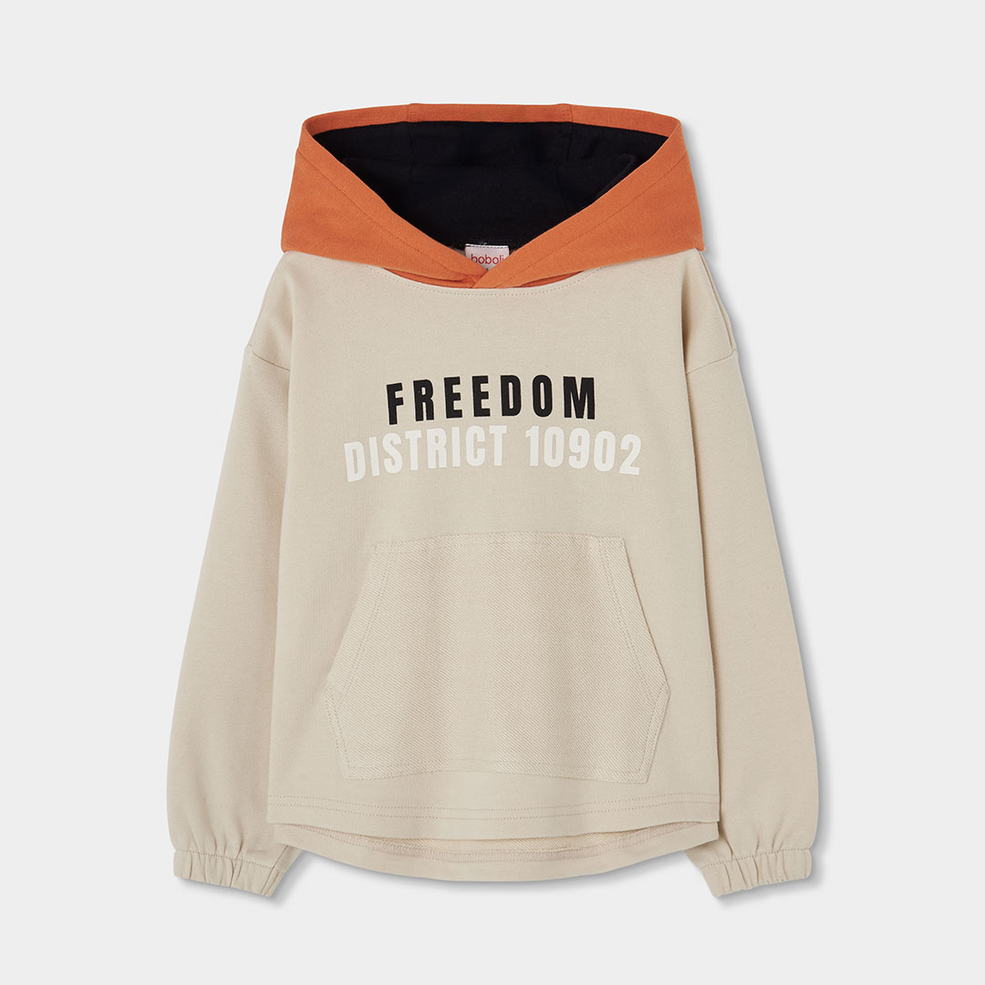 Sweat-shirt garçon molleton à capuche Freedom, BOBOLI