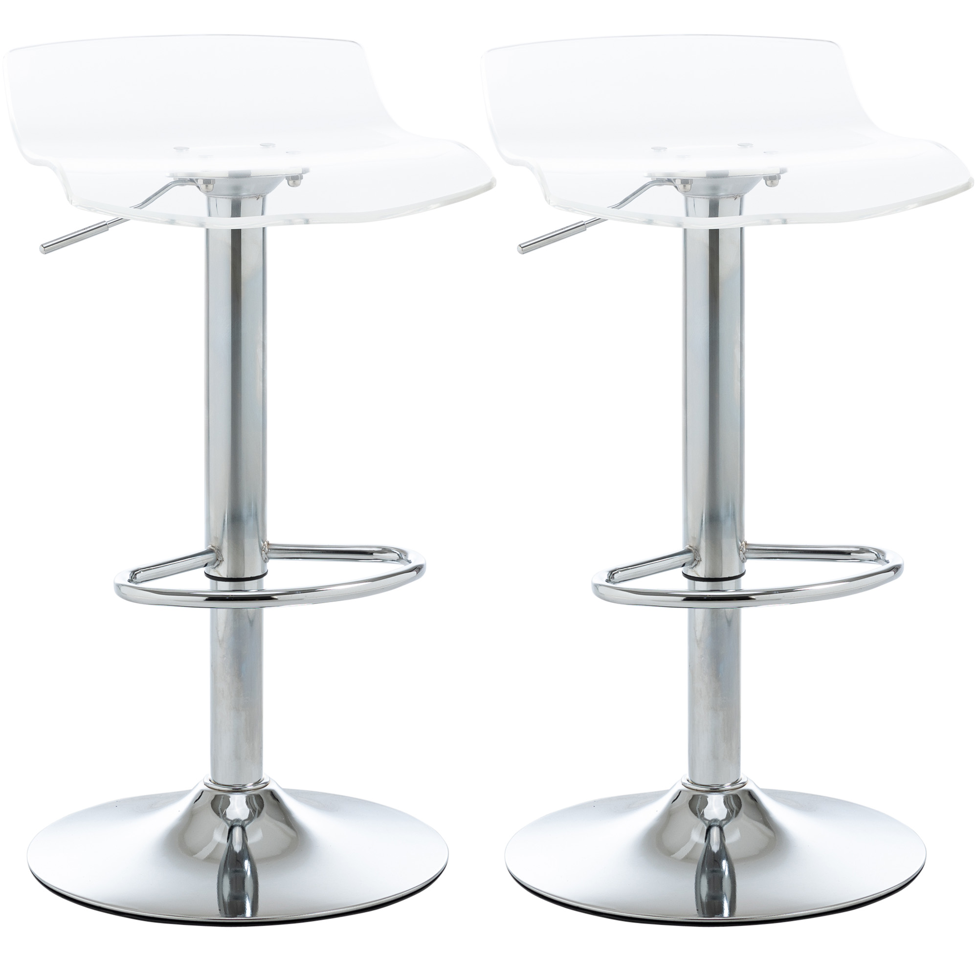 Tabouret de bar Acier Transparent, HOMCOM