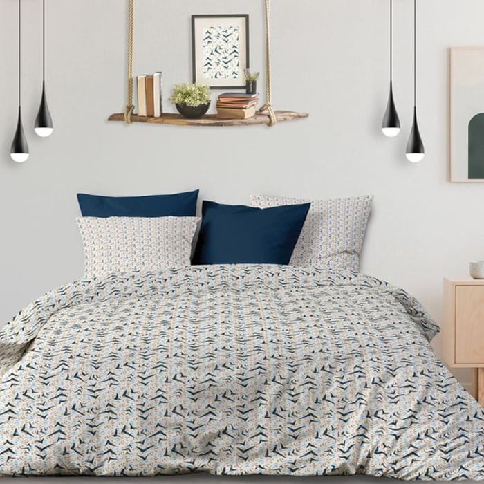Parure De Lit 2 Personnes Halley - Housse De Couette 260x240 Cm Avec Taies D'Oreiller, 100% Coton