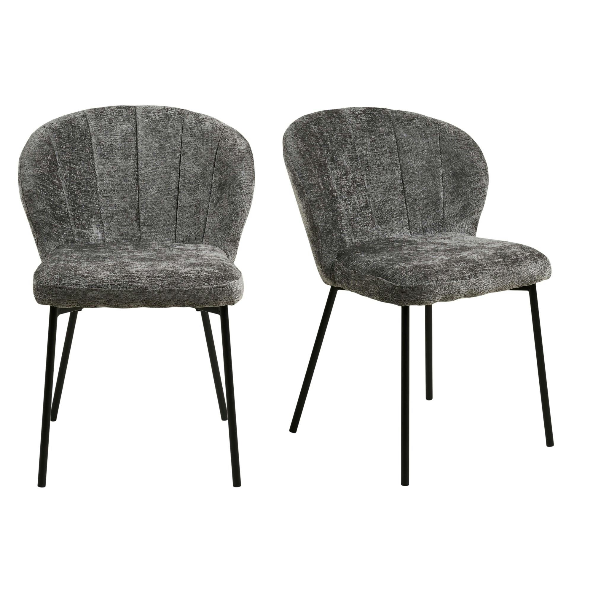 Chaise de salle à manger en tissu gris (lot de 2) ROSARIO, PIER IMPORT