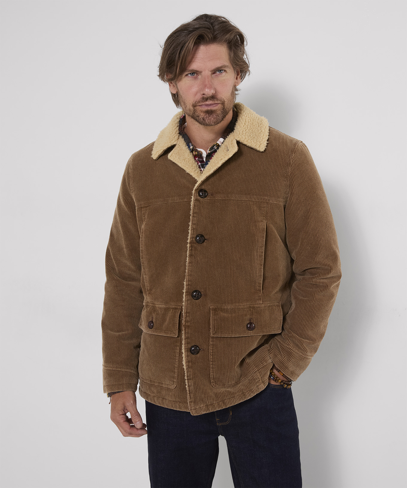 Manteau en Velours Côtelé et Sherpa Kodiak, JOE BROWNS