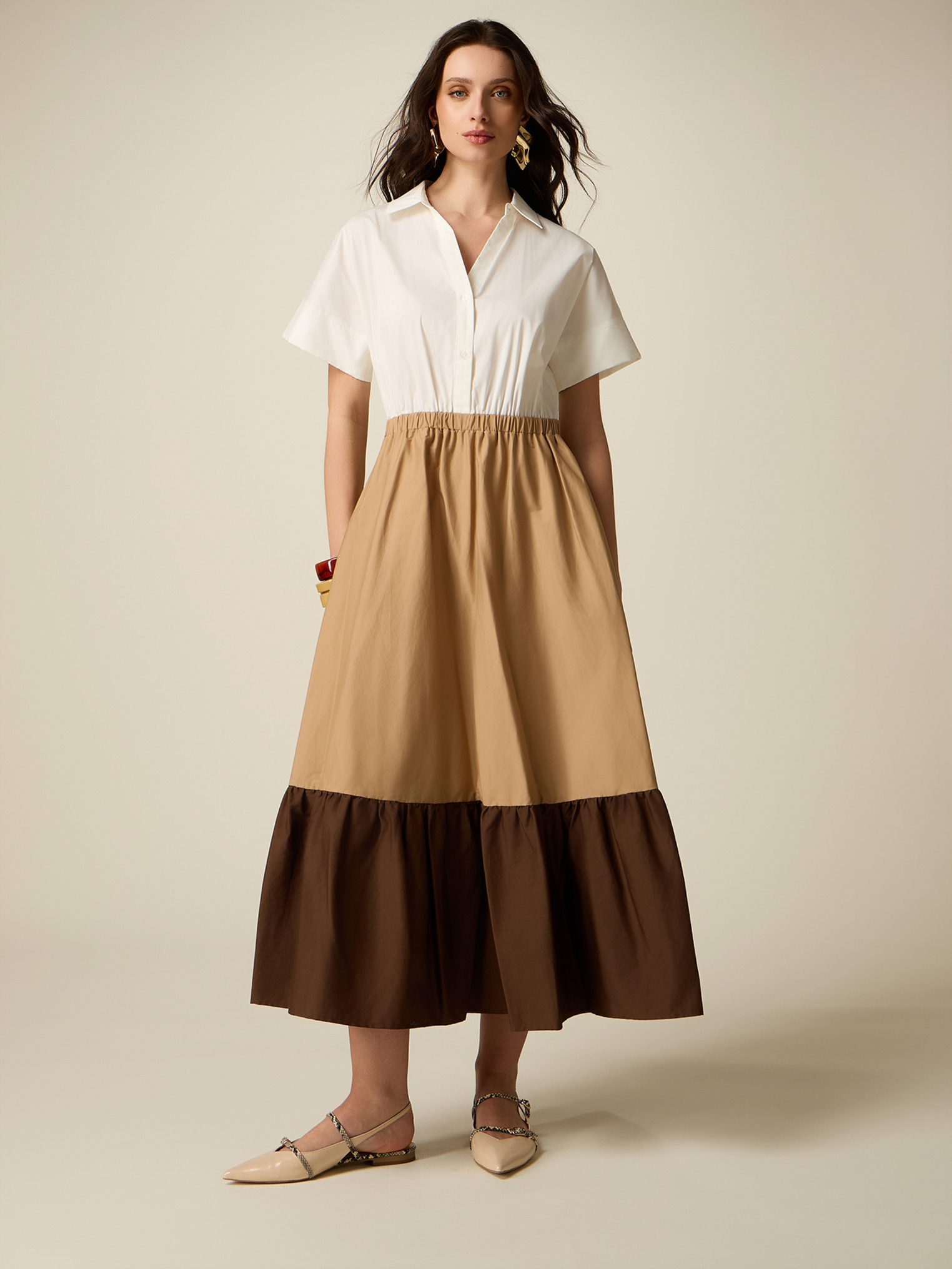 Robe longue color block, OLTRE