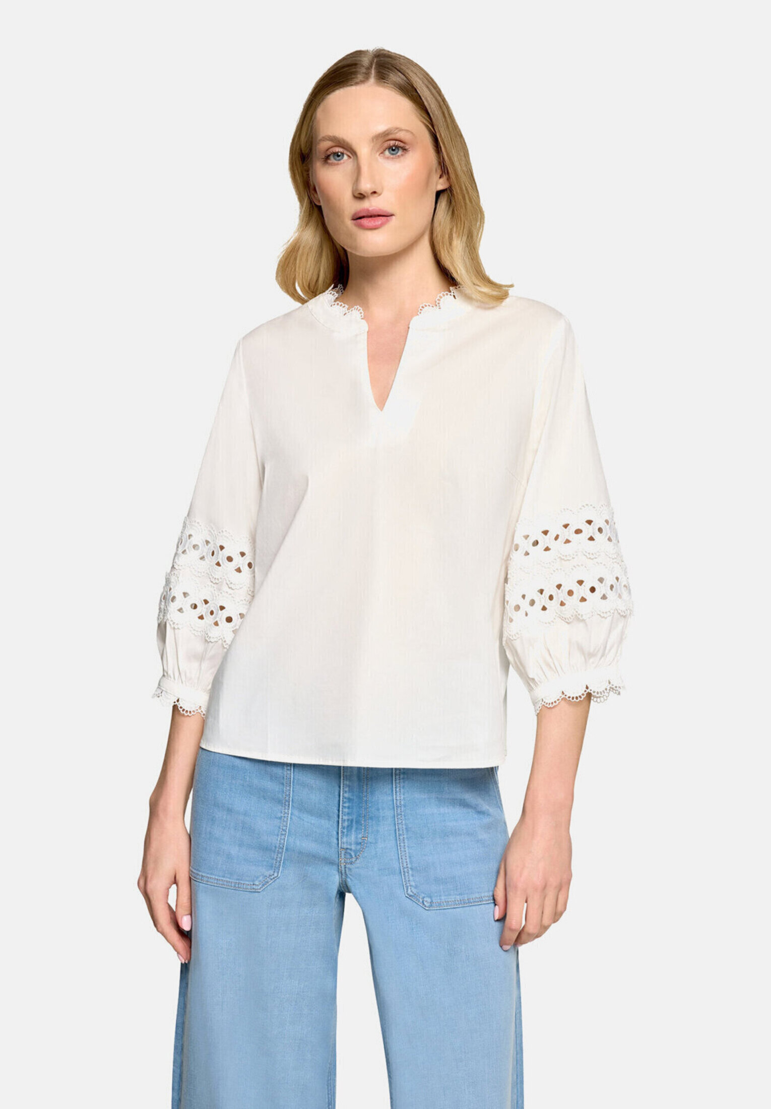 Blouse casual à empiècement en dentelle, BETTY & CO