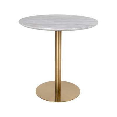 Table ronde 90cm aspect marbre pied doré SIENNA MEUBLES & DESIGN