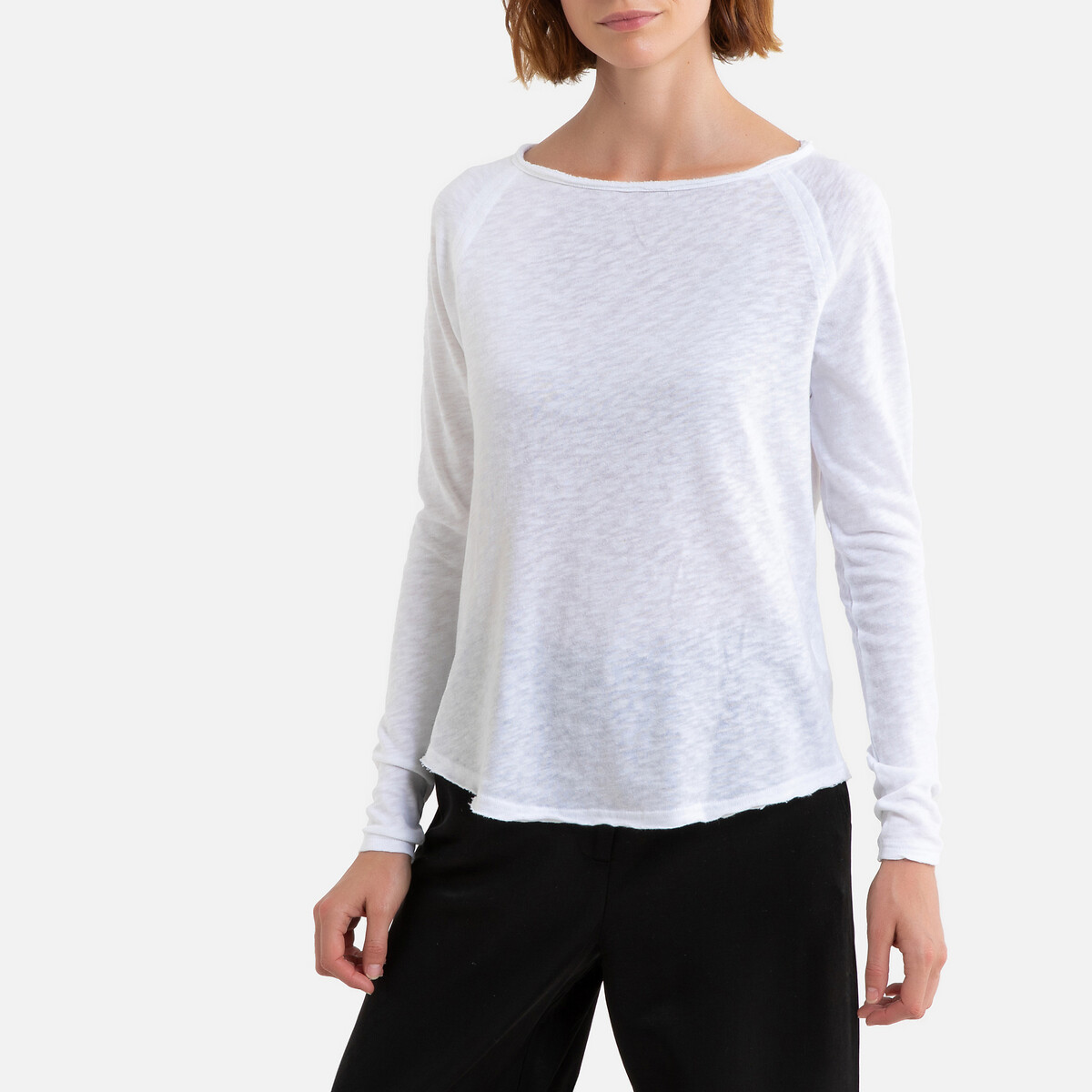 sonoma cotton t-shirt with boat-neck and long sleeves