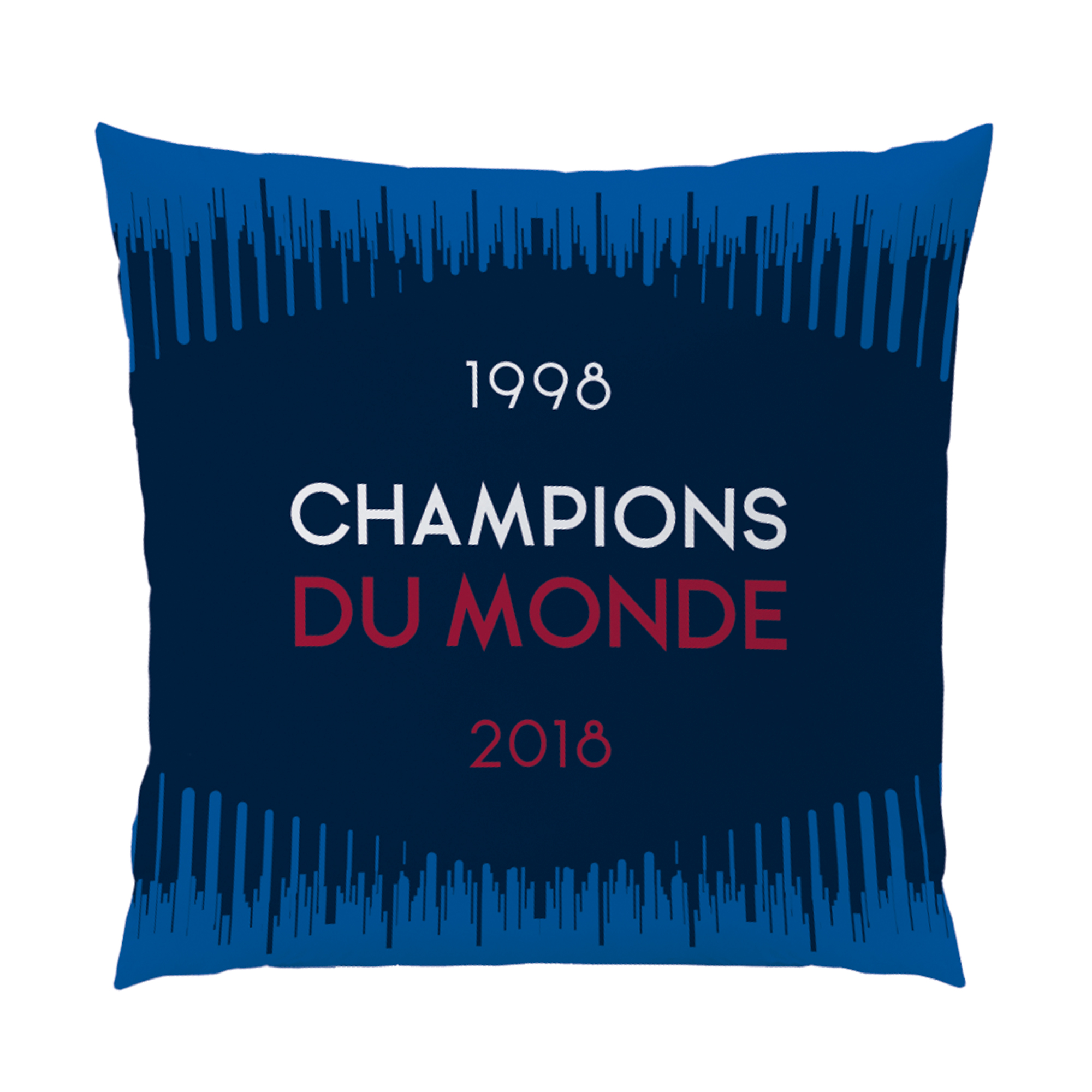 Coussin imprimé 100% polyester, Équipe de France de Football CHAMPIONS, FFF