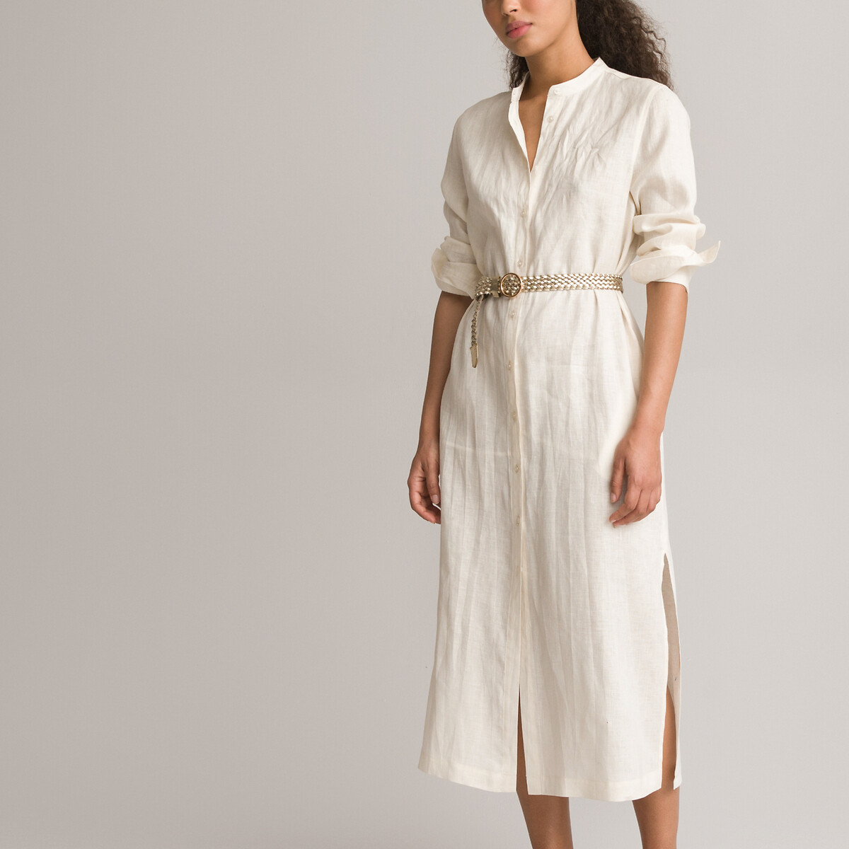 Robe longue manches longues en lin La Redoute Collections La