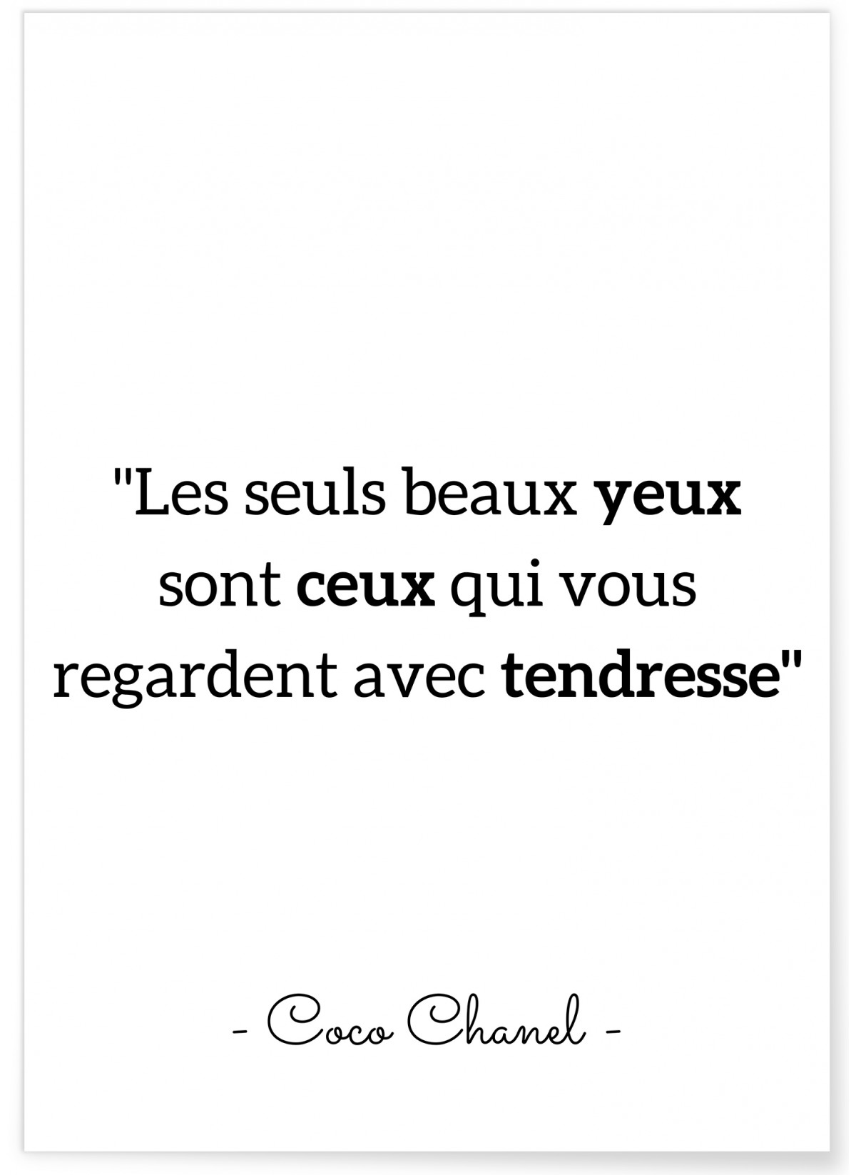 Affiche Coco Chanel : 'Les seuls beaux yeux...', L'AFFICHERIE