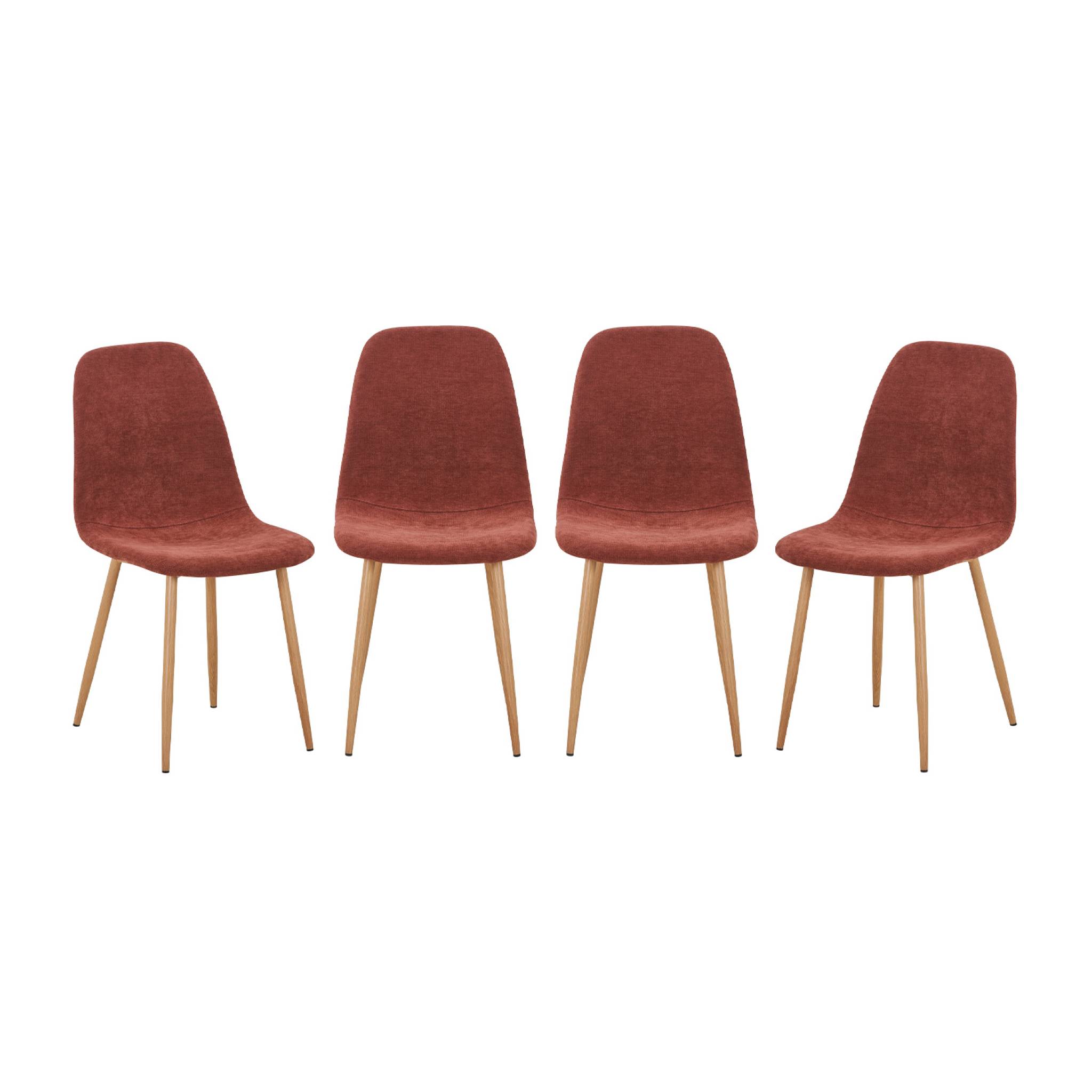 Chaise décor bois et tissu (lot de 4) VERA, SWEEEK