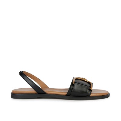 Naileen Leather Breathable Sandals with Flat Heel GEOX