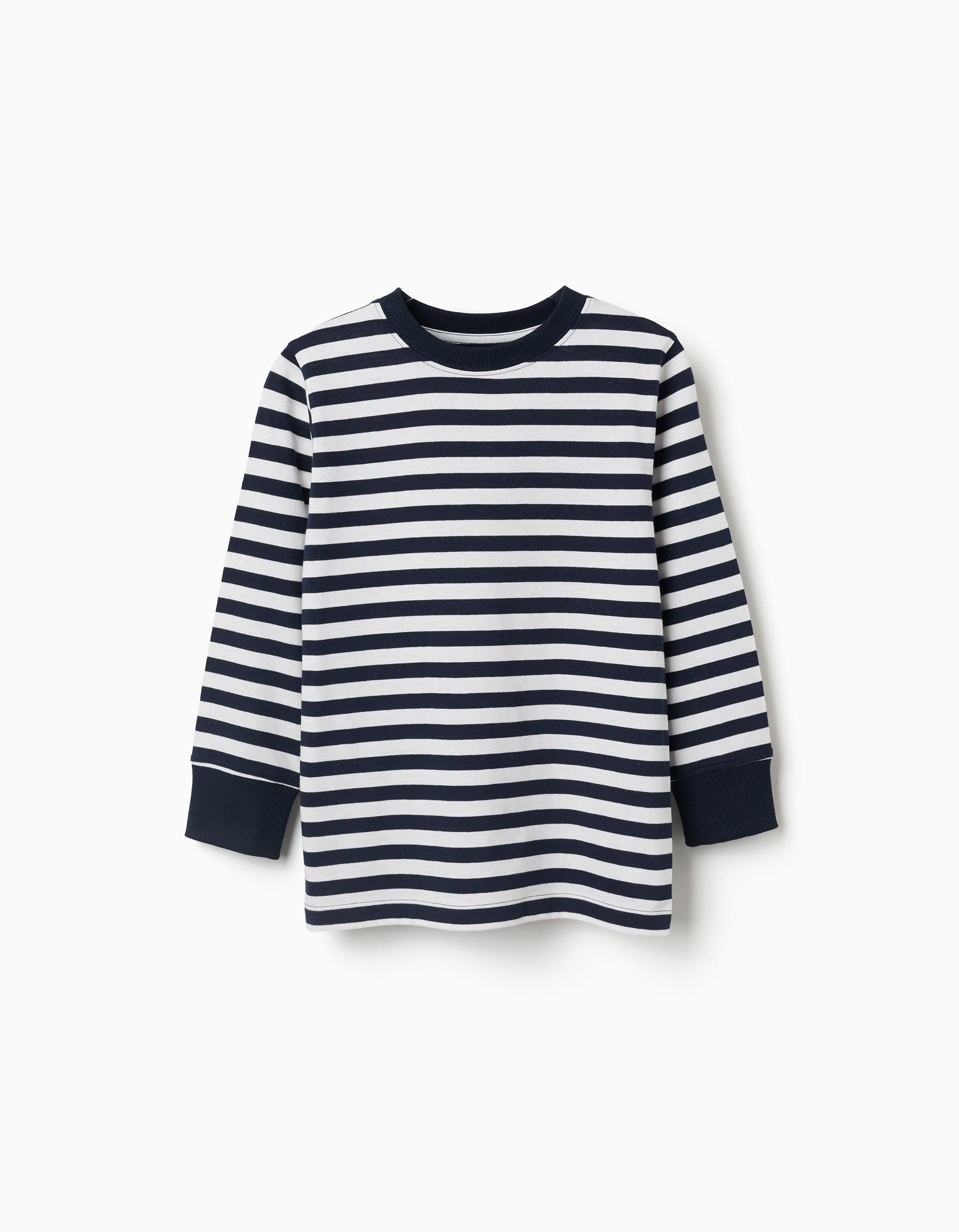 T-shirt en coton à manches longues à rayures, ZIPPY
