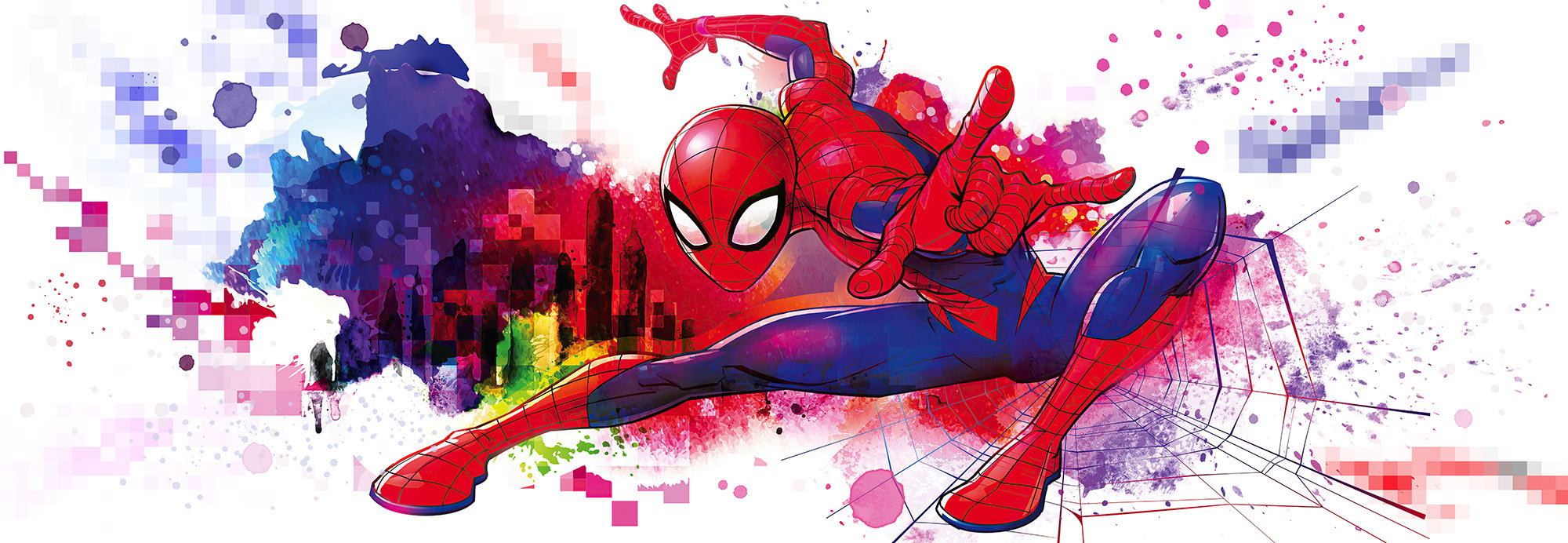 Papier peint Komar - Spider-Man Graffiti Art - 368 x 127 cm, HEXOA