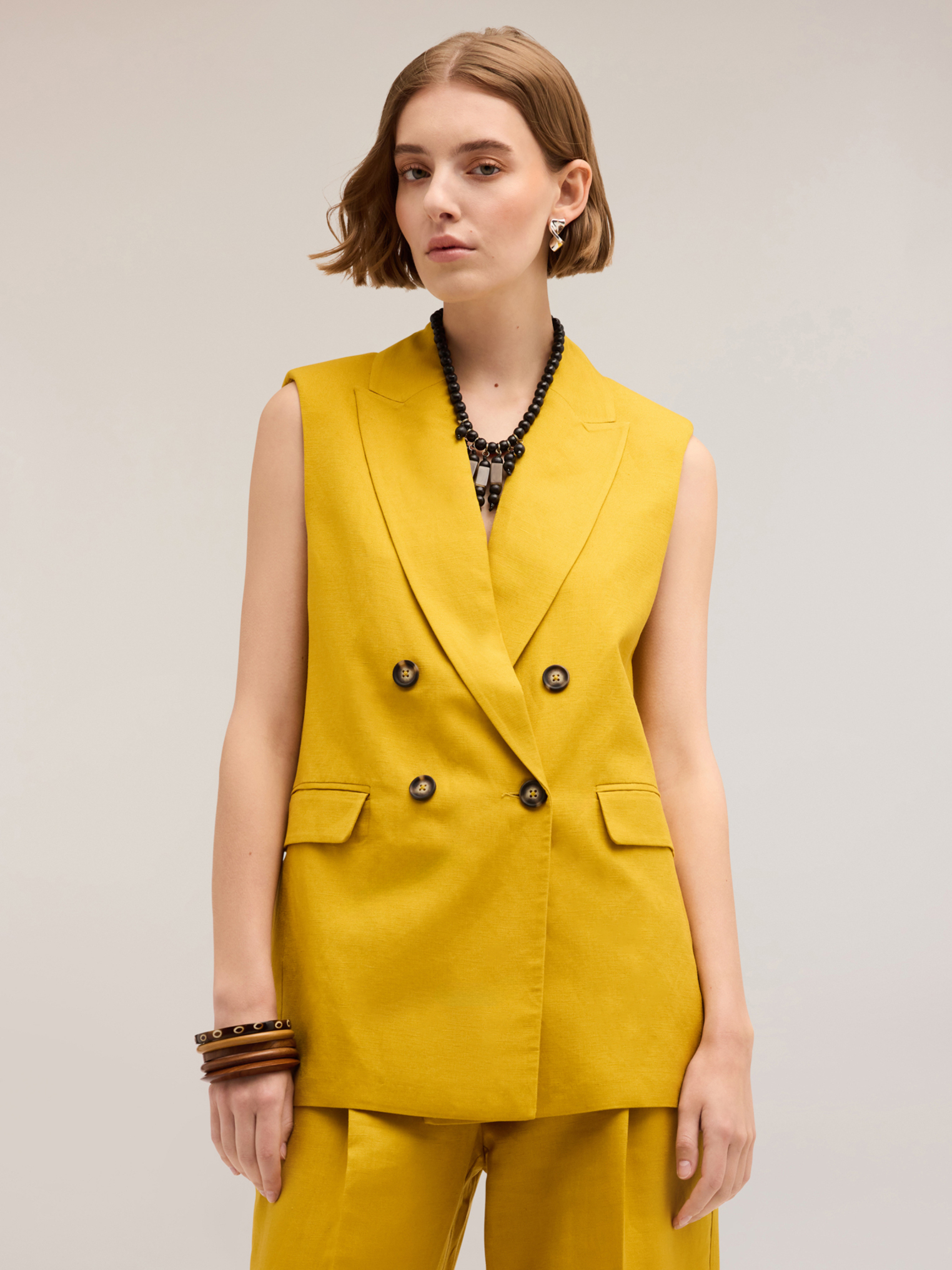 Gilet en mélange de lin, MOTIVI