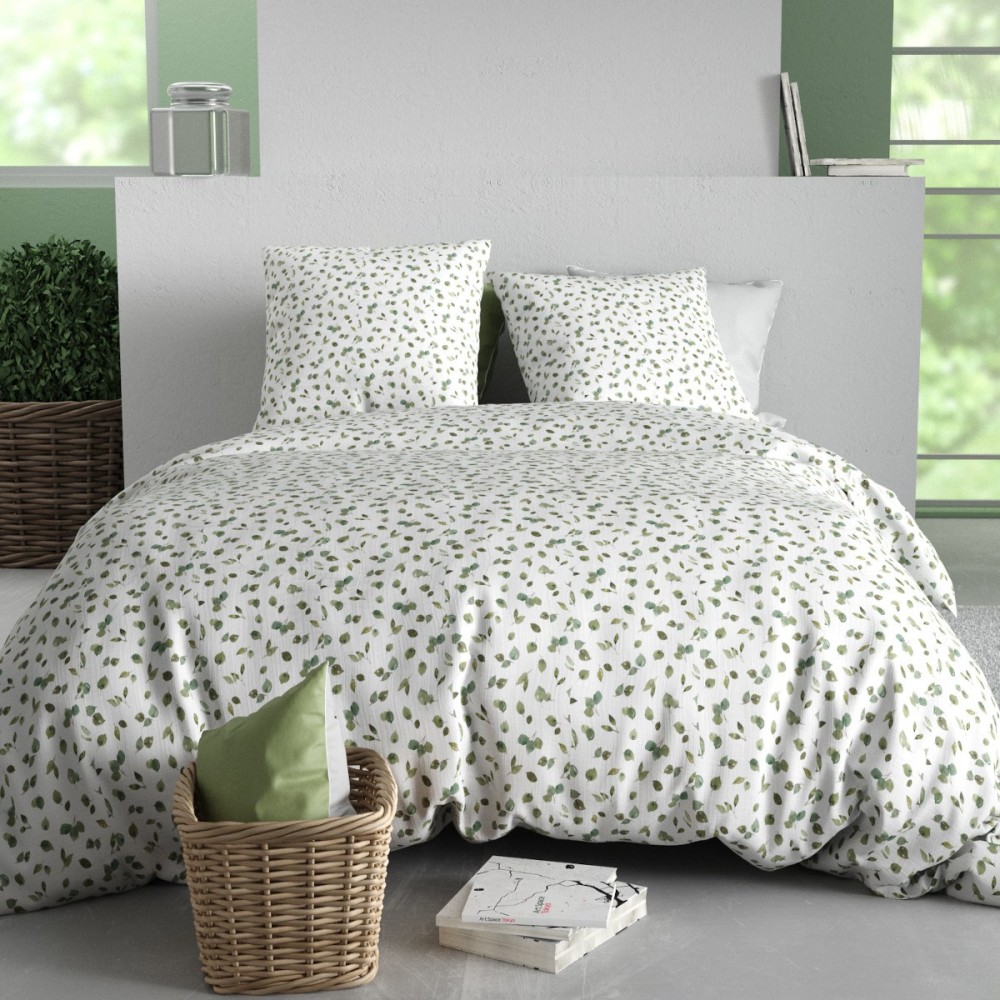 Housse De Couette 100% Coton 57 Fils + 2 Taies D'oreiller, DECORATIE
