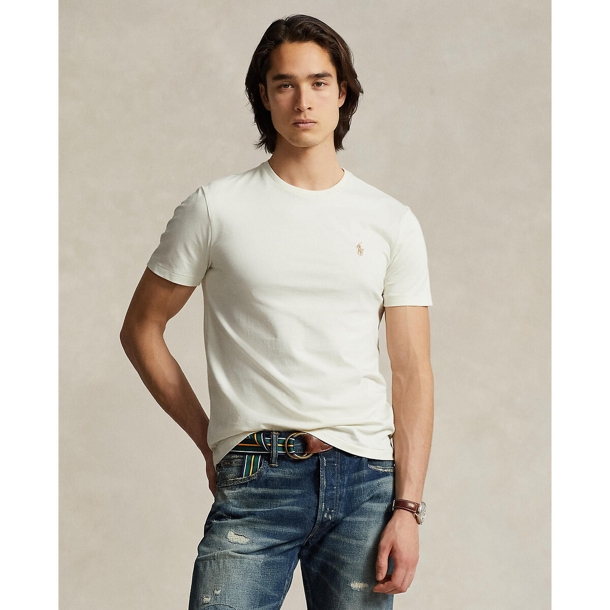 T-shirt col rond en jersey coupe ajustée, POLO RALPH LAUREN