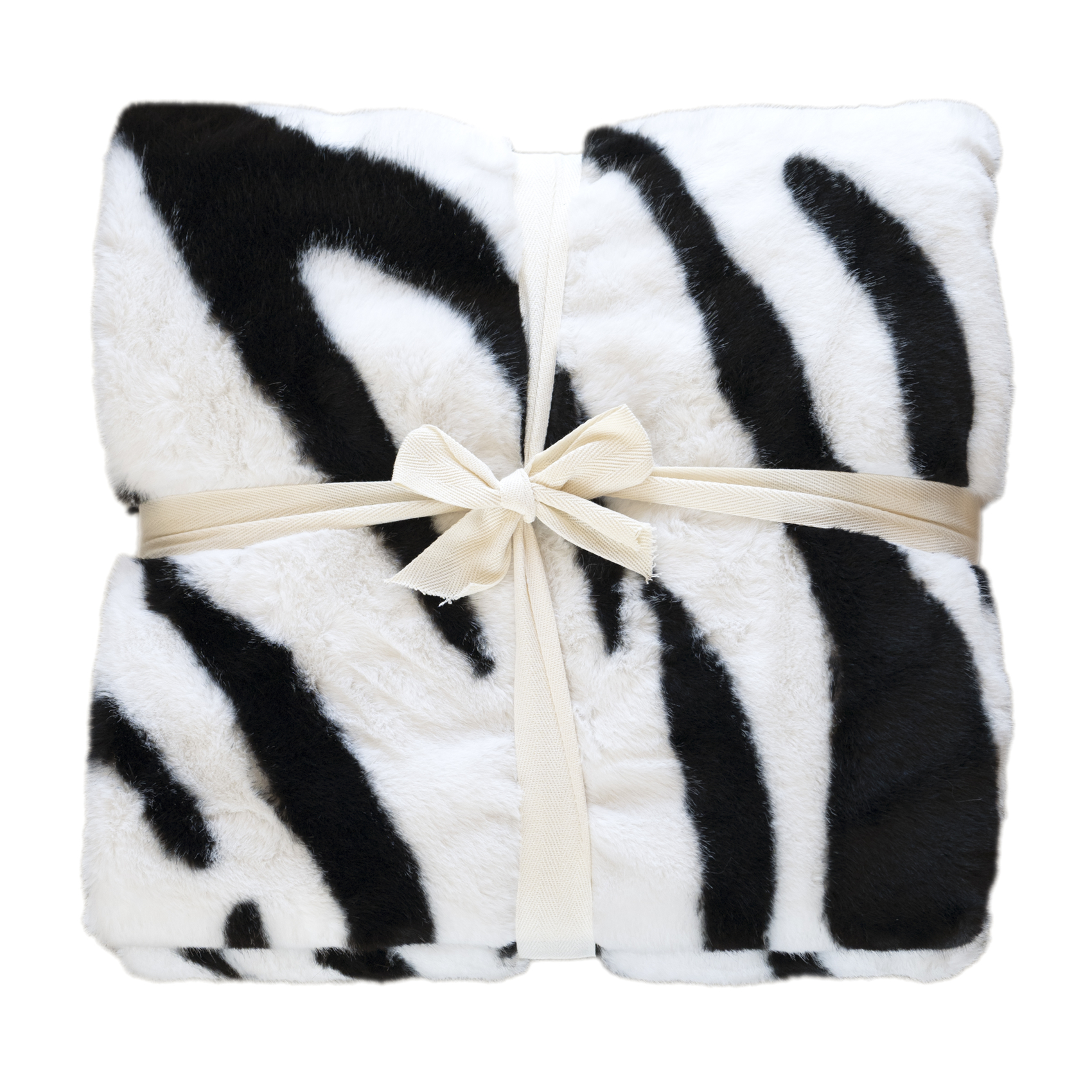 Plaid doux à motif zèbre avec dos en velours - QABANE, HOME MAISON