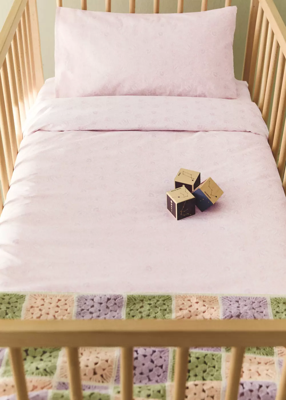 Housse de couette berceau percale de coton fleurs, MANGO HOME