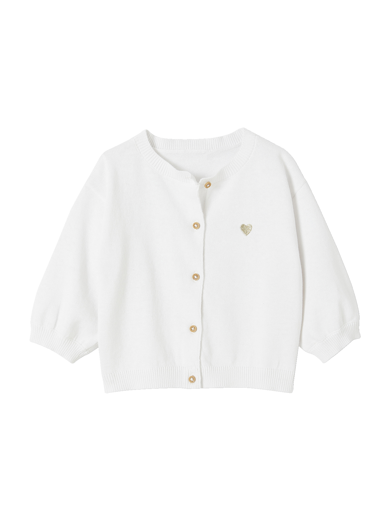 Gilet bébé en tricot broderie coeur, VERTBAUDET