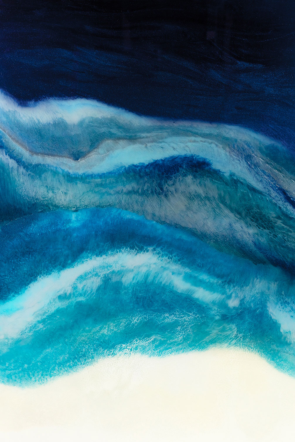 Tableau abstrait blue crawling, HEXOA