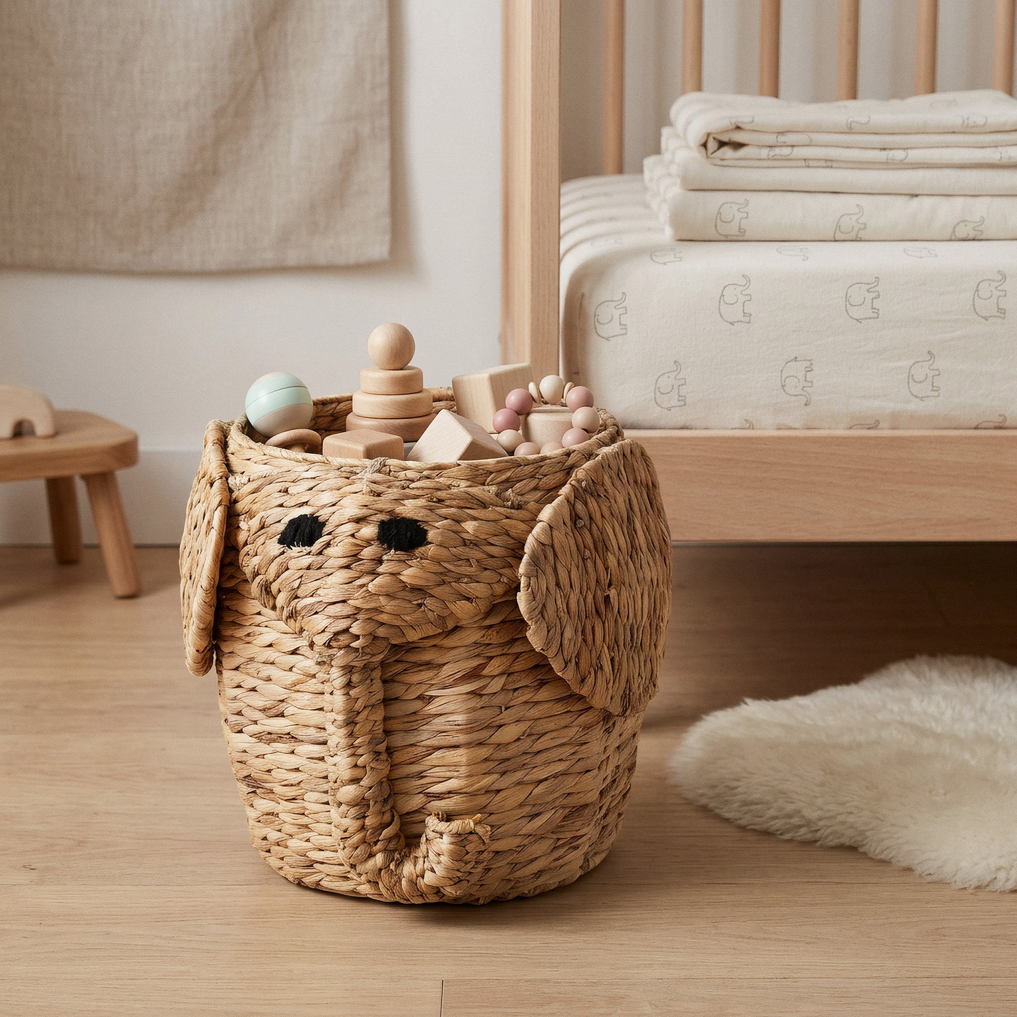 COMPACTOR - Panier de rangement en jacinthe d’eau NOAH - 30 x 30 x H.35 CM - Beige, COMPACTOR