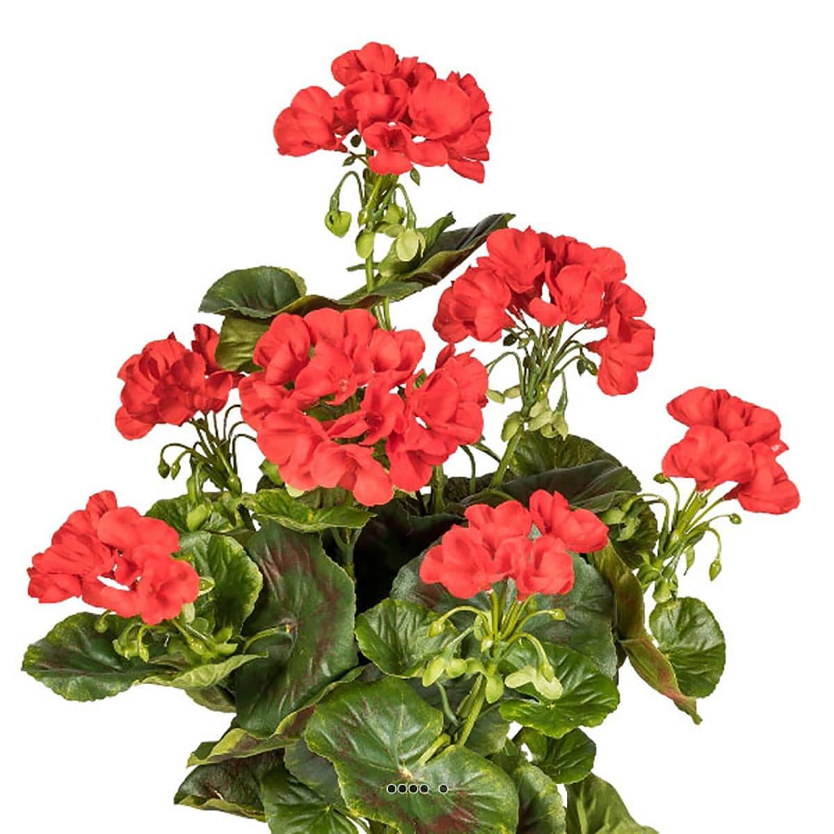 Geranium artificiel en piquet 40 cm 7 tetes, ARTIFICIELLES