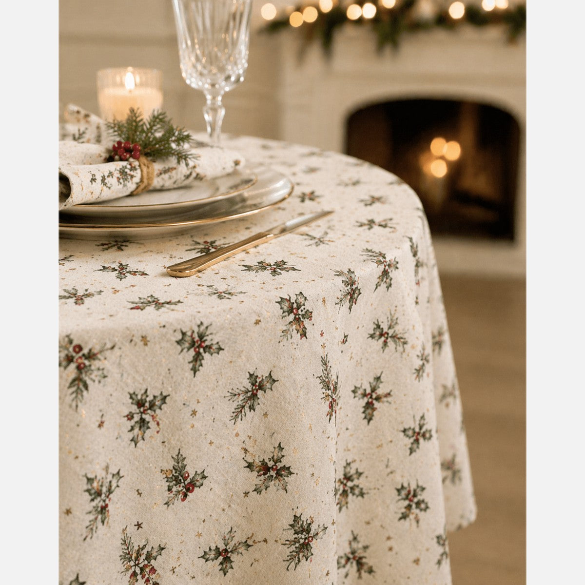 Nappe ronde imprimée MAGIE DE NOËL, COUCKE