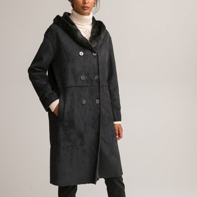 Long Buttoned Hooded Coat ANNE WEYBURN