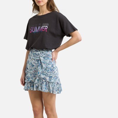 Fauve Floral Mini Skirt SUNCOO