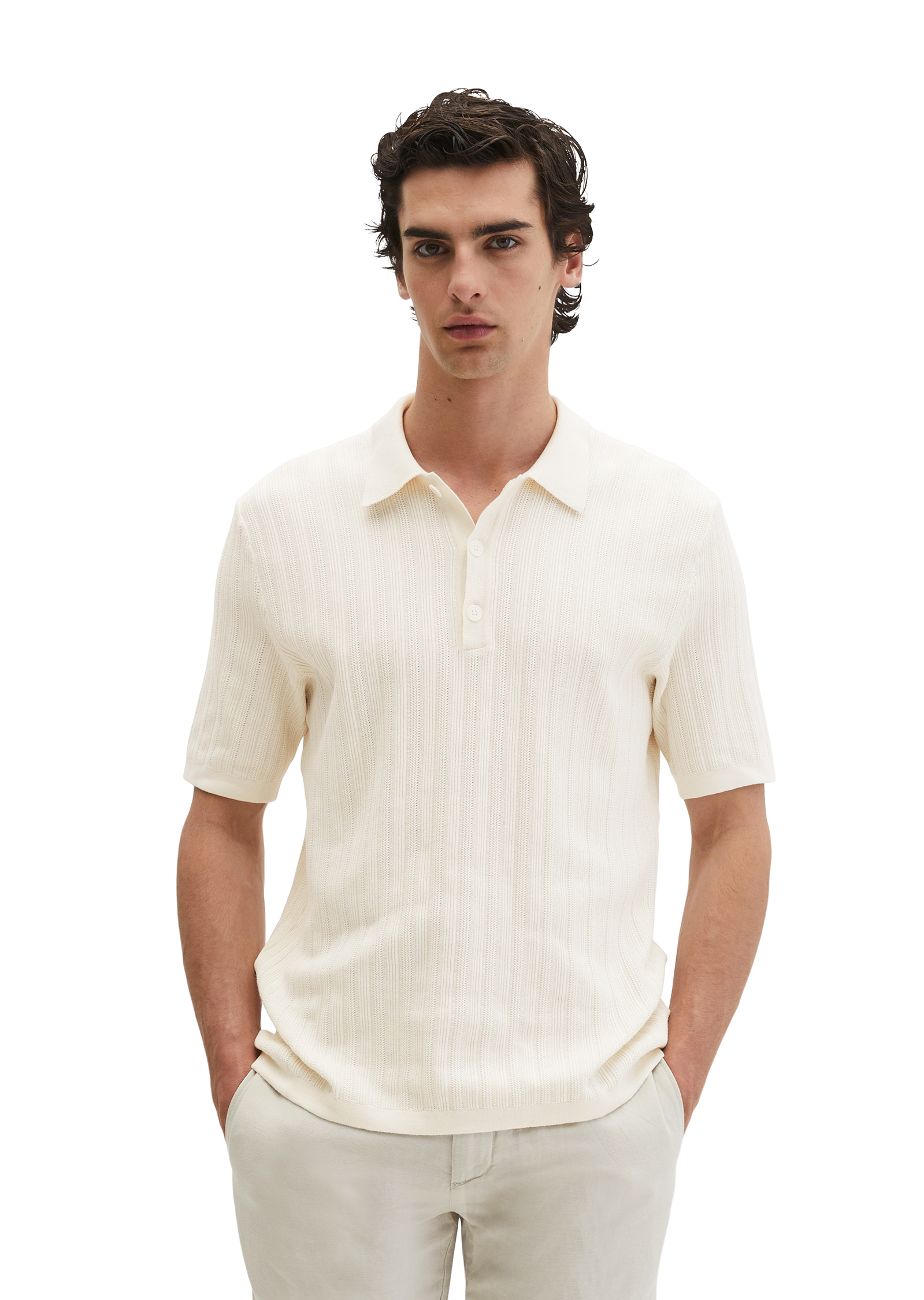 Polo en tricot régulier avec structure verticale en tricot, MARC O'POLO