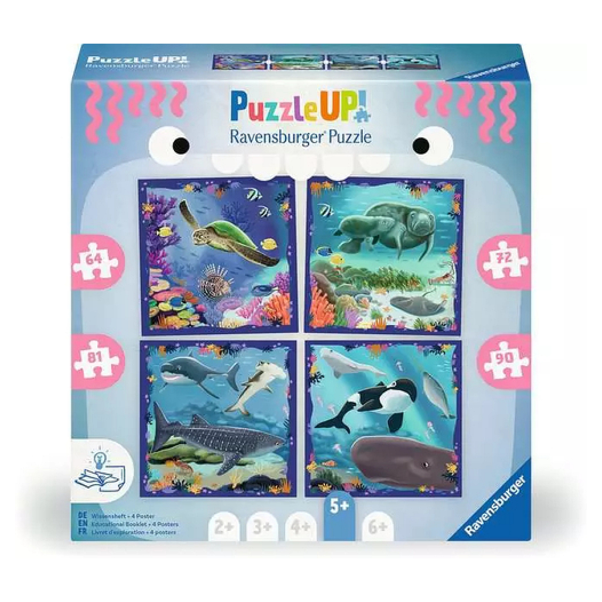 Puzzle Up! Animaux marins - 5 ans, RAVENSBURGER