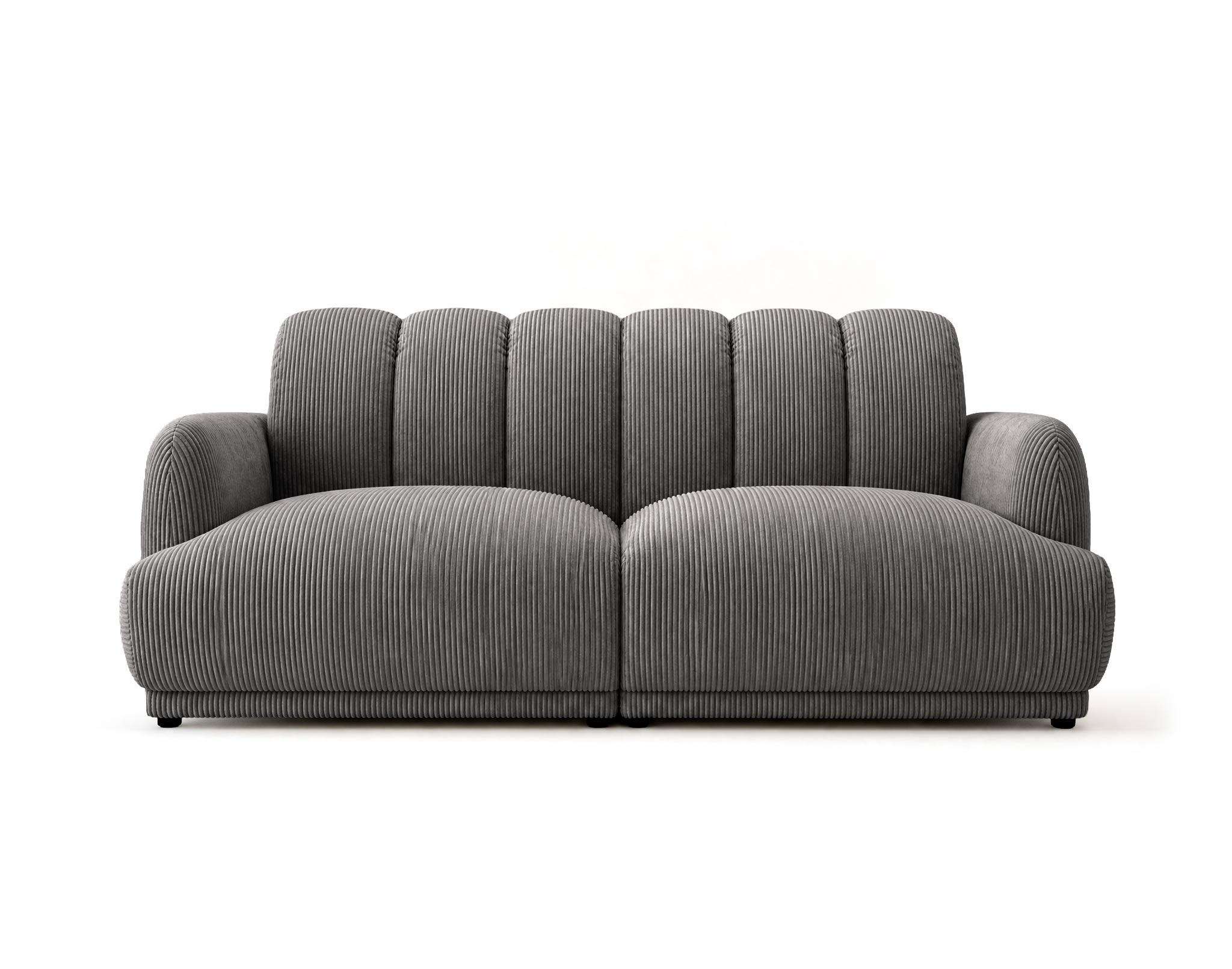 Luigi - Canapé droit 3 places en velours côtelé, BEST MOBILIER