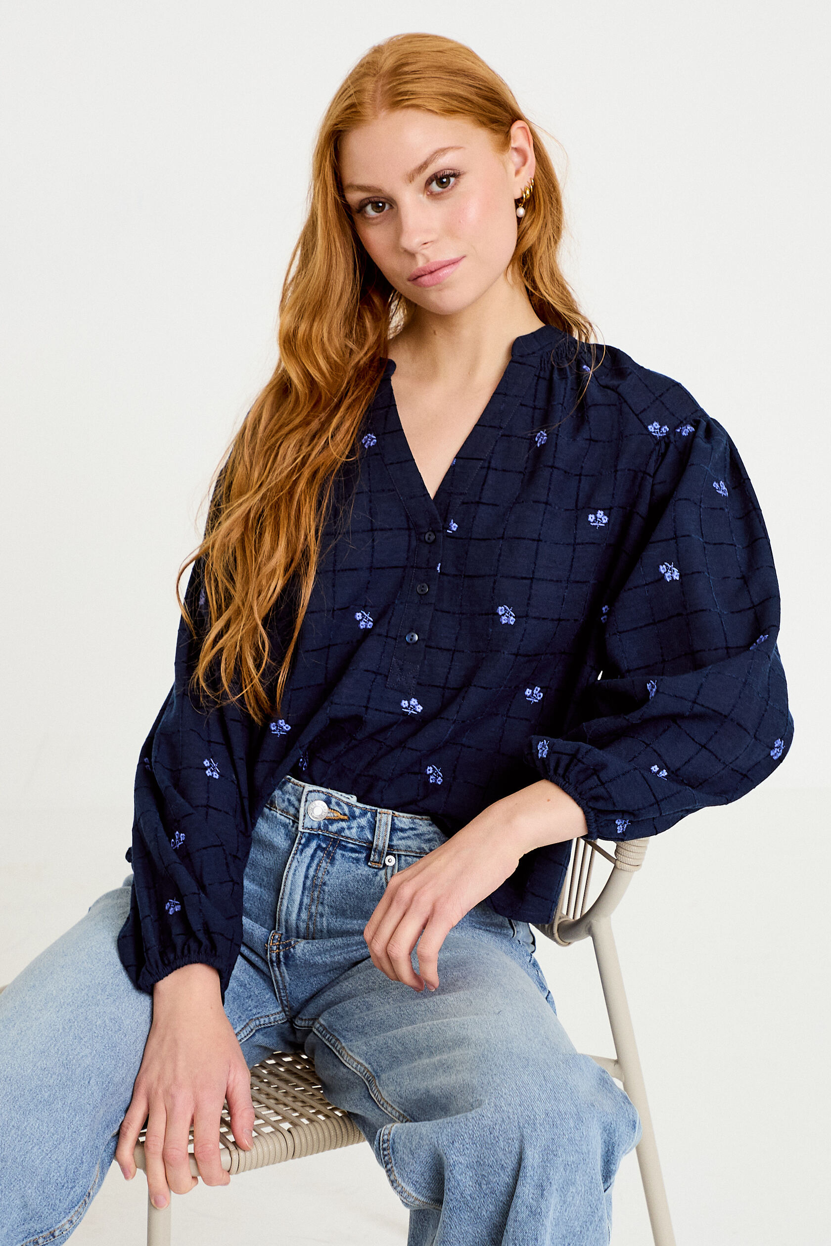 Blouse avec broderie, CACHE CACHE