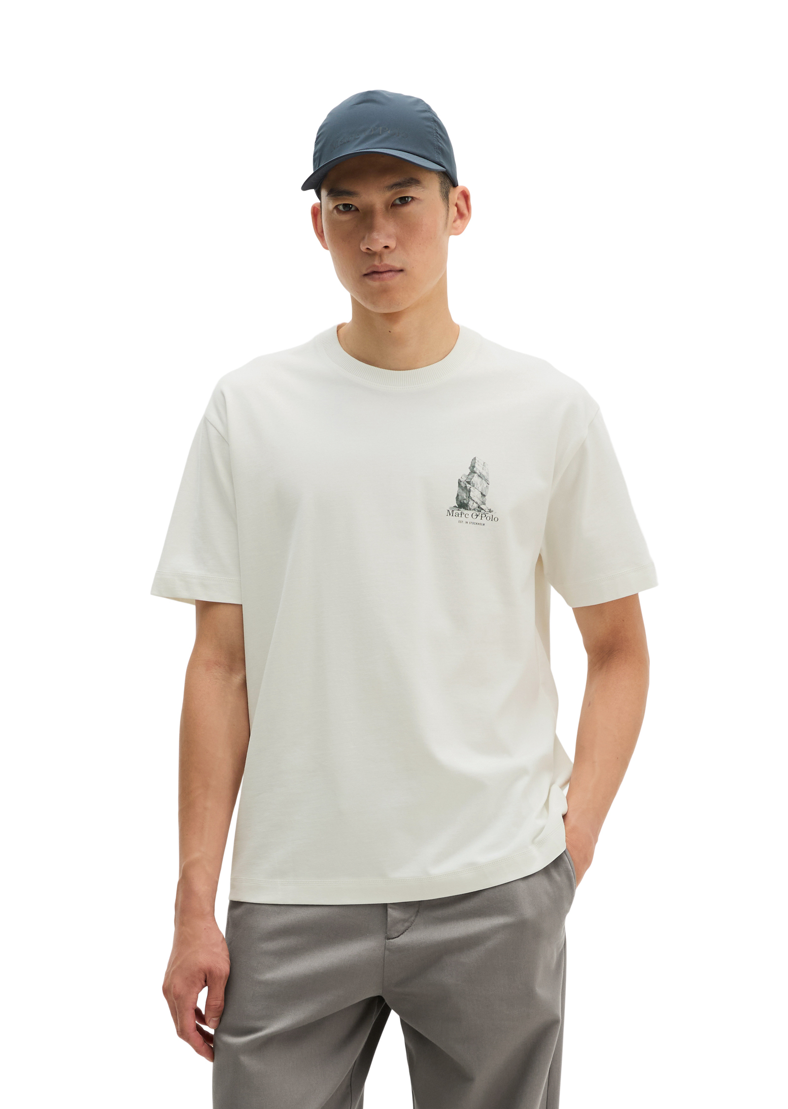 T-shirt regular avec un grand imprimé au dos, MARC O'POLO