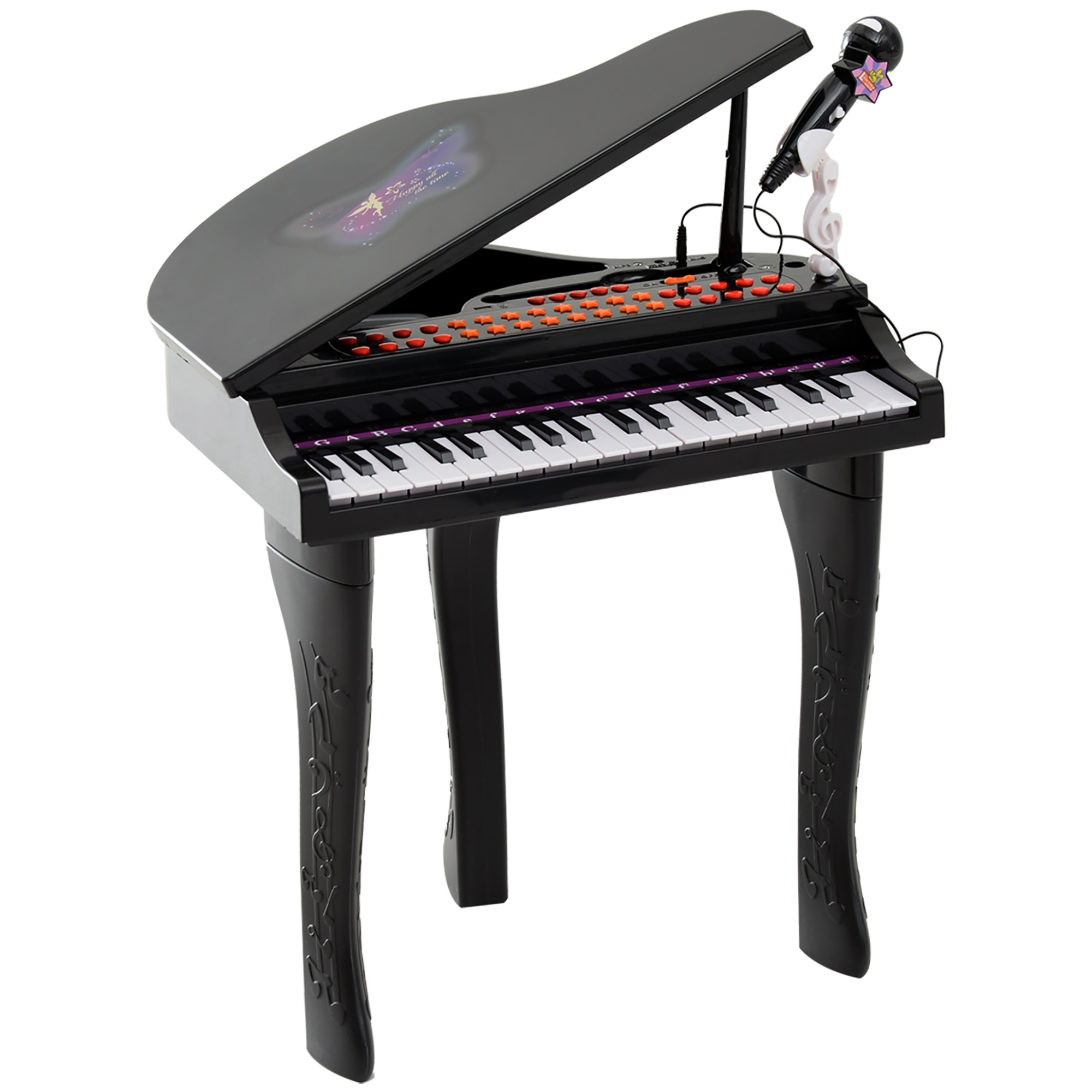 Clavier électronique pour enfants Bois Noir, HOMCOM