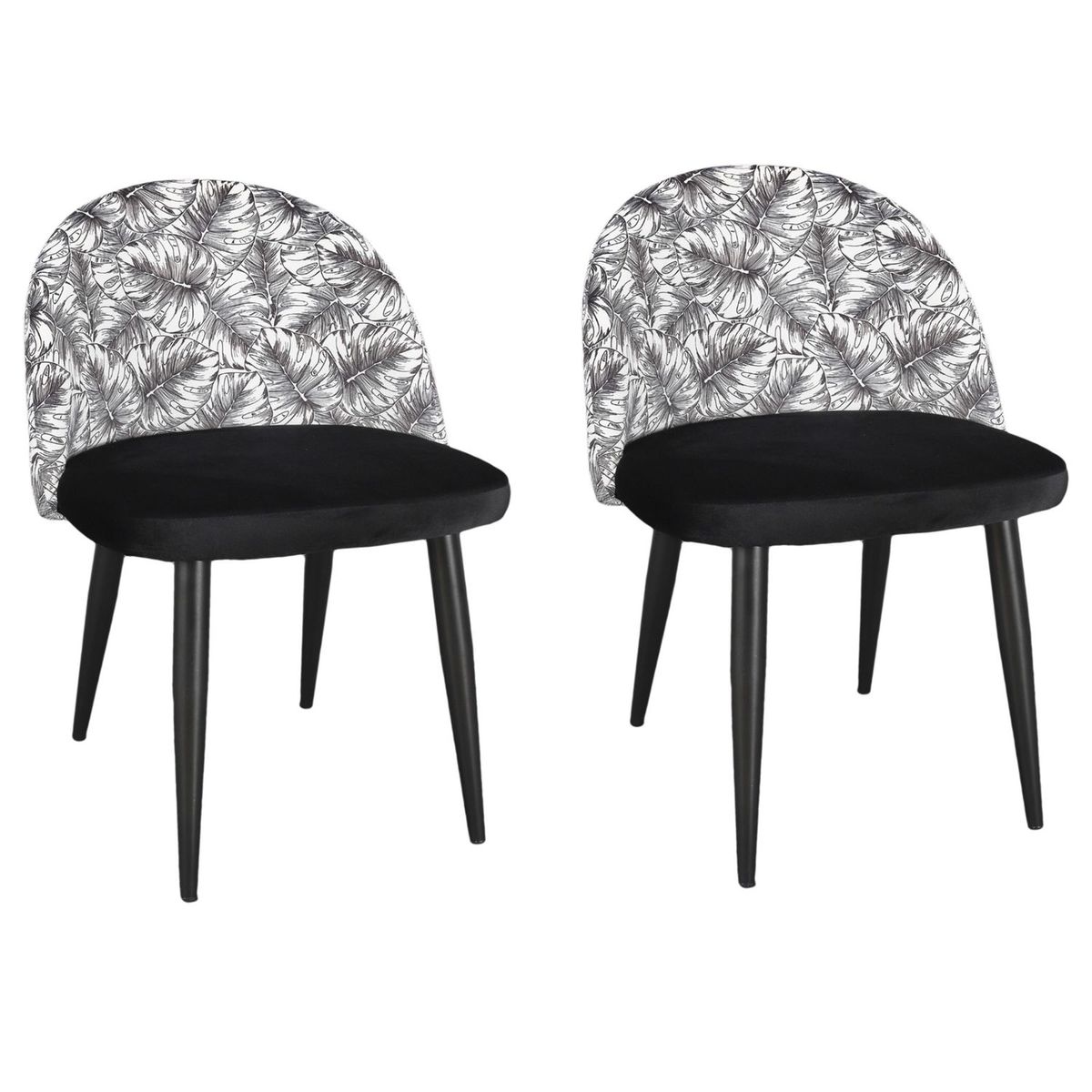 2 chaises de tables design jungle natural wild noir The Home Deco