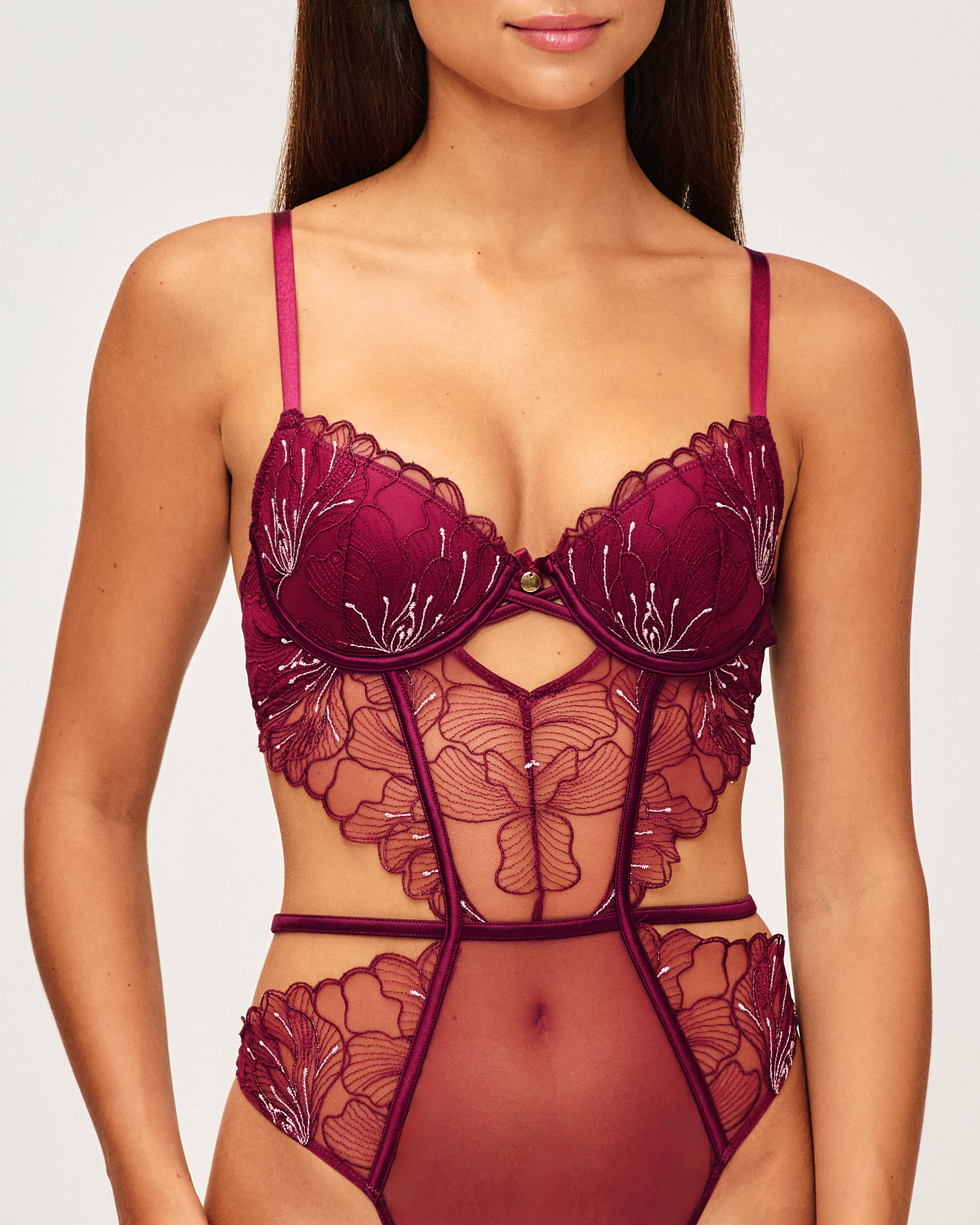 Body corbeille en mesh brodé et pailleté HARLEMIZ, UNDIZ