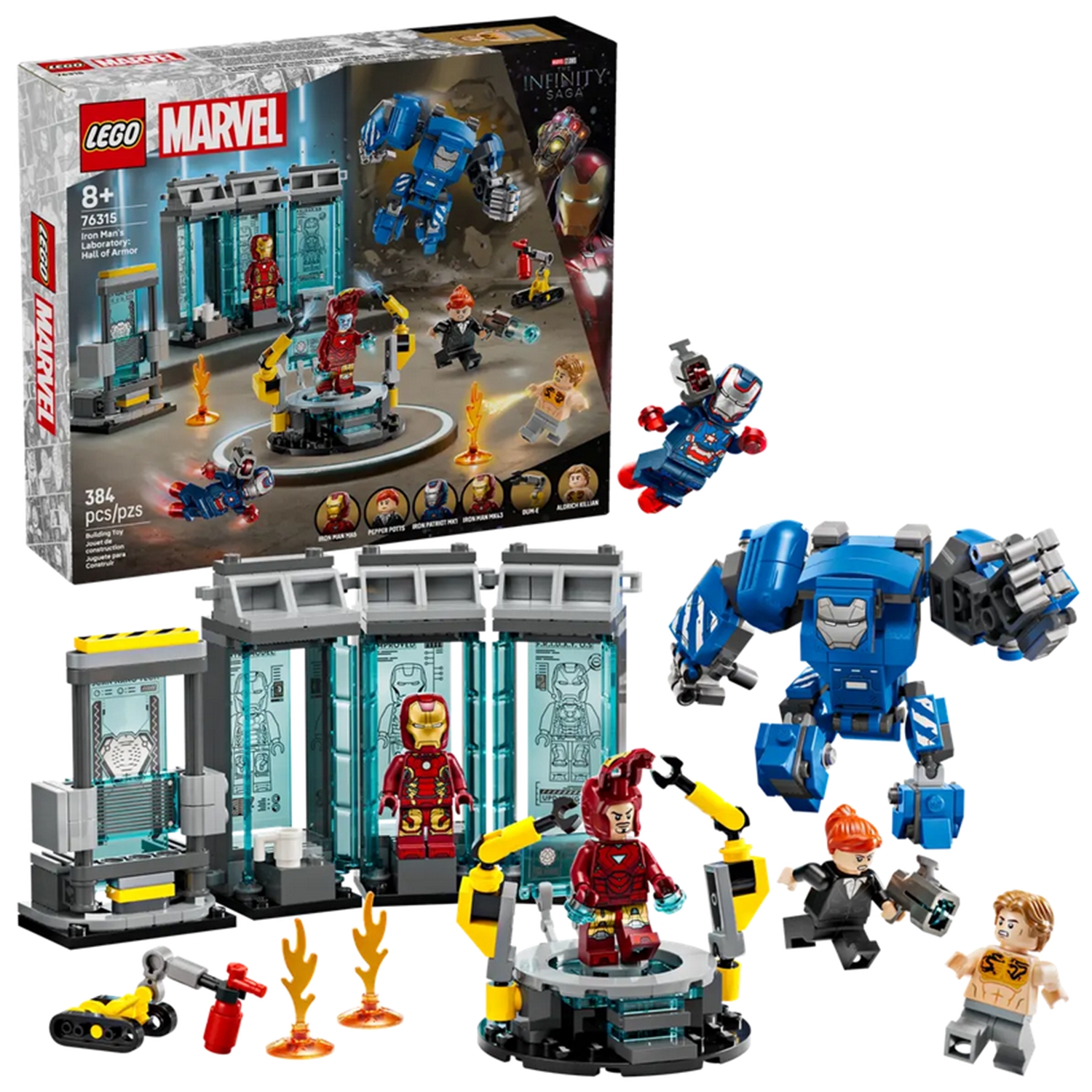 Le laboratoire d'Iron Man : la salle des armures, LEGO