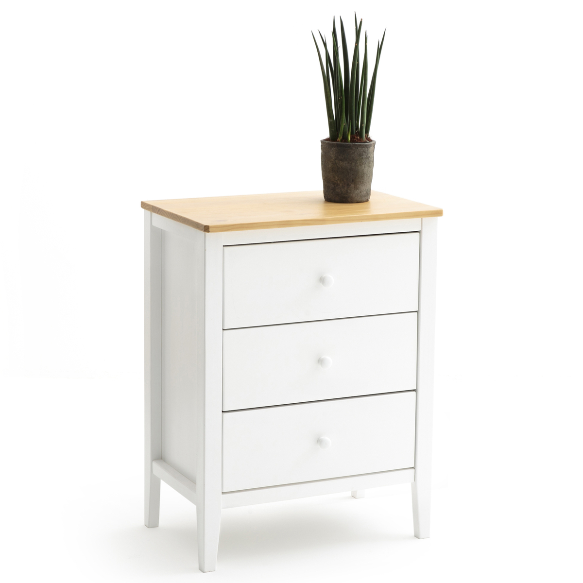Product photograph of Alvina Solid Pine 3-drawer Kitchen Unit from La Redoute UK