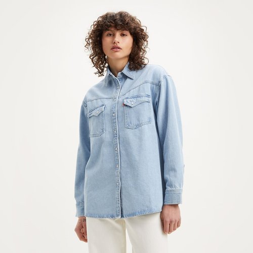 Denim oversized blouse with pointed collar Levi's La Redoute