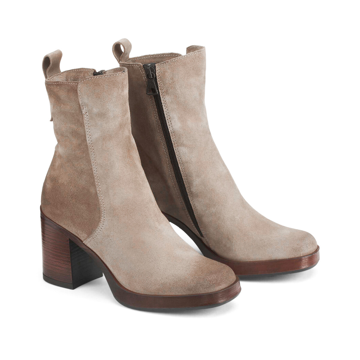 Bottes Born En Cuir Marron - Taille US 8.5 (40) Femme - Zippées - Occasion Bon état