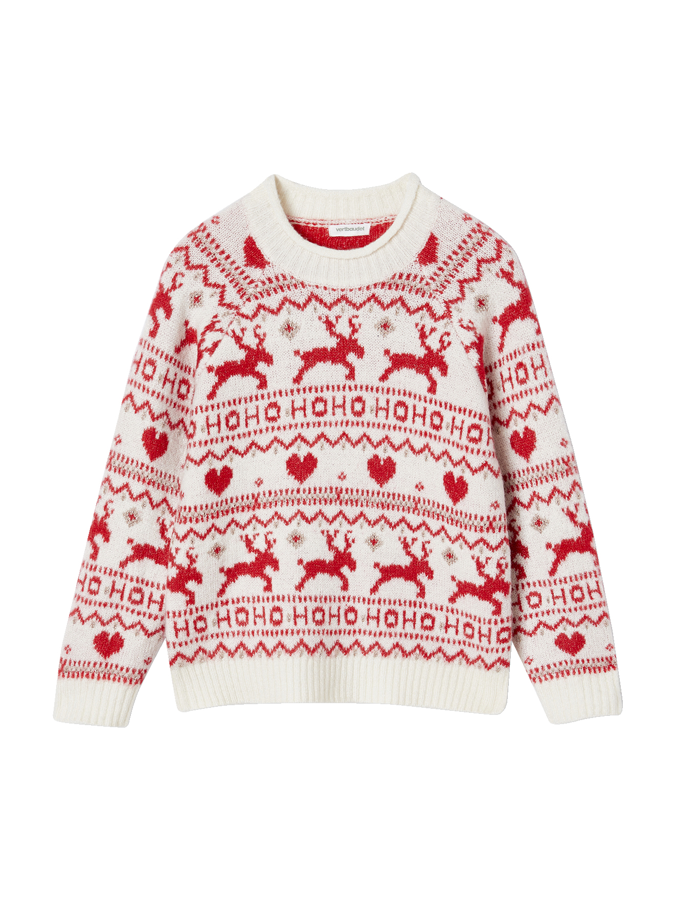 Pull jacquard Noël détails en fil brillant, VERTBAUDET