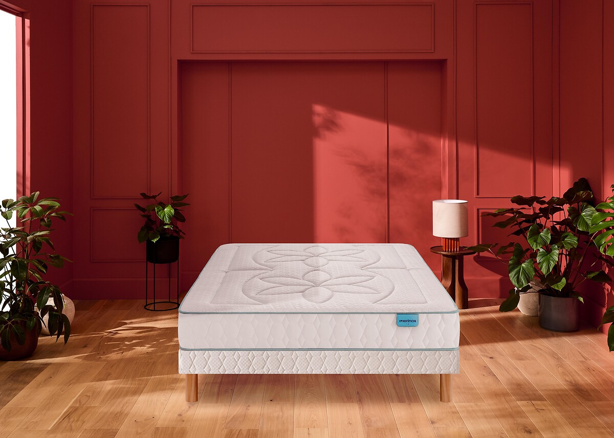 Matelas latex, 7 zones, soutien ferme, accueil moelleux, COZYGREEN 2, MERINOS