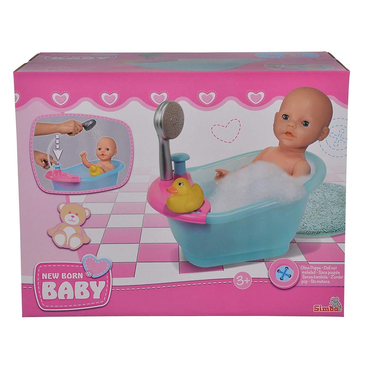 Ensemble de bain poupée bébé poupon jouet de baignoire pour filles