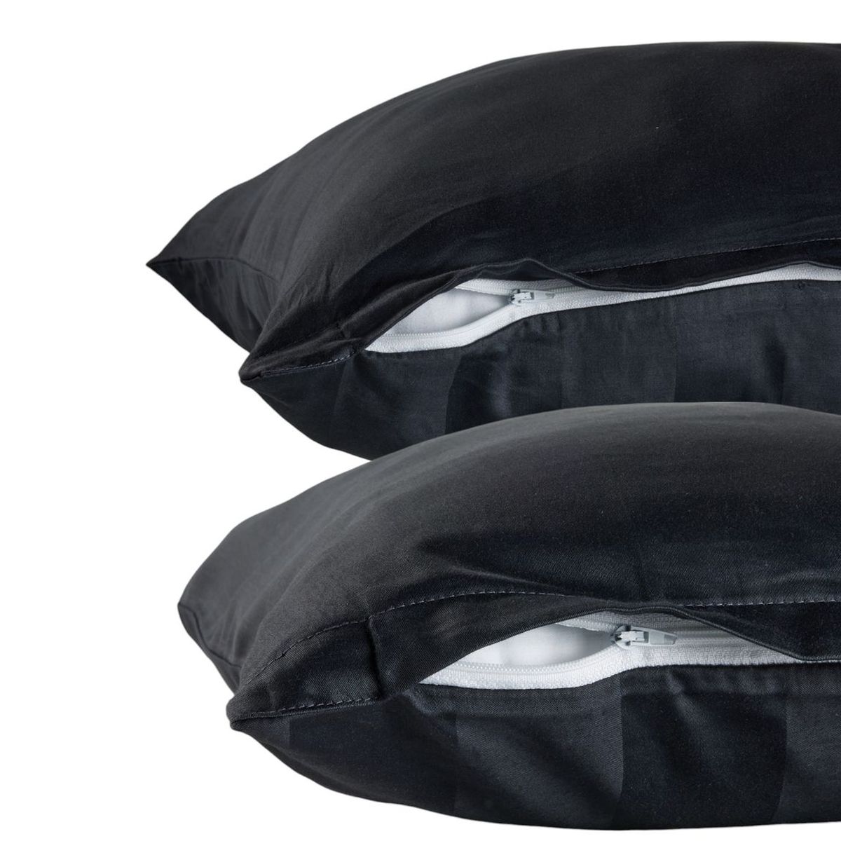 Lot de 2 taies d'oreillers unies satin de coton PRESTIGE, TODAY