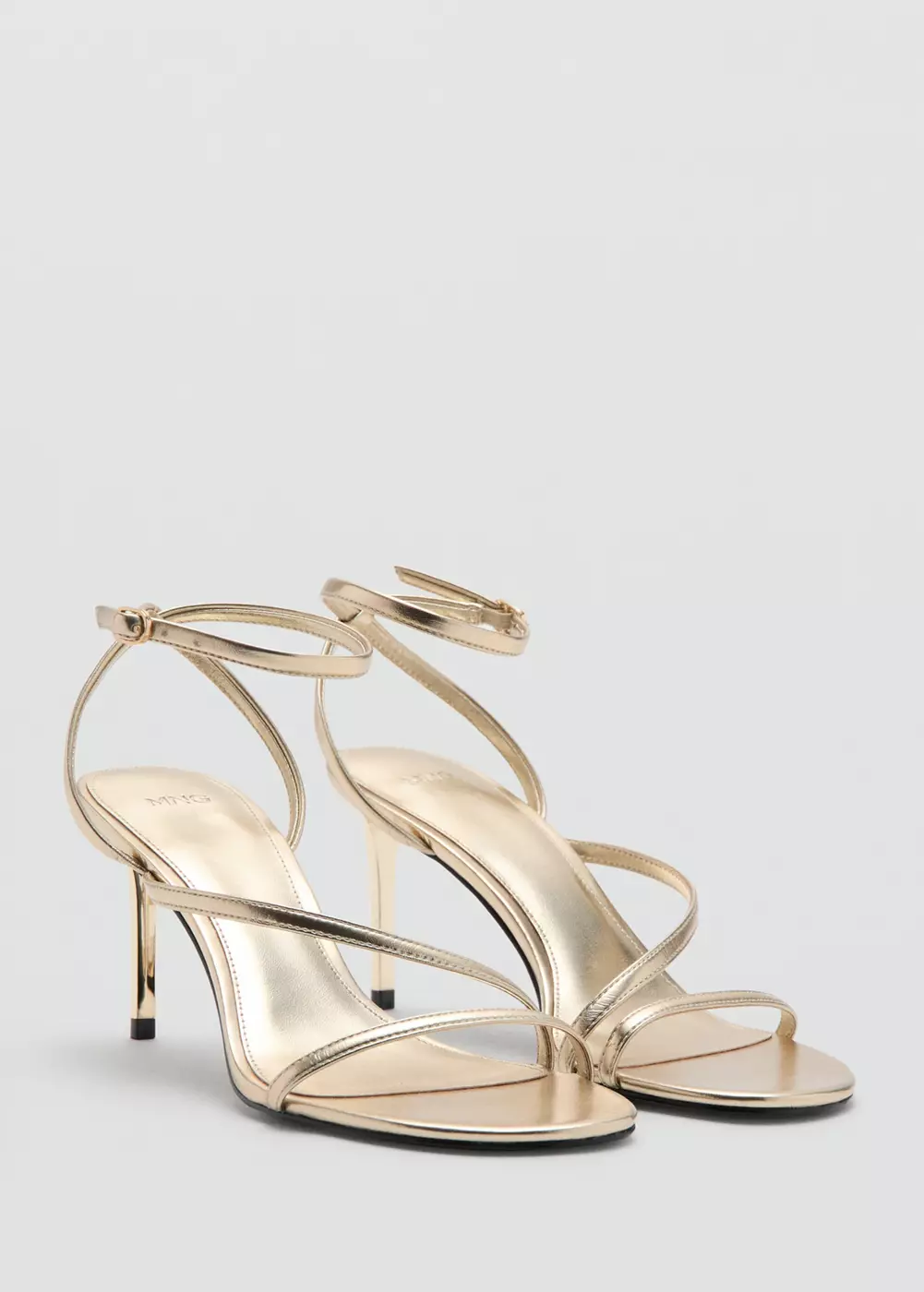 Sandale à talon avec brides croisées, MANGO