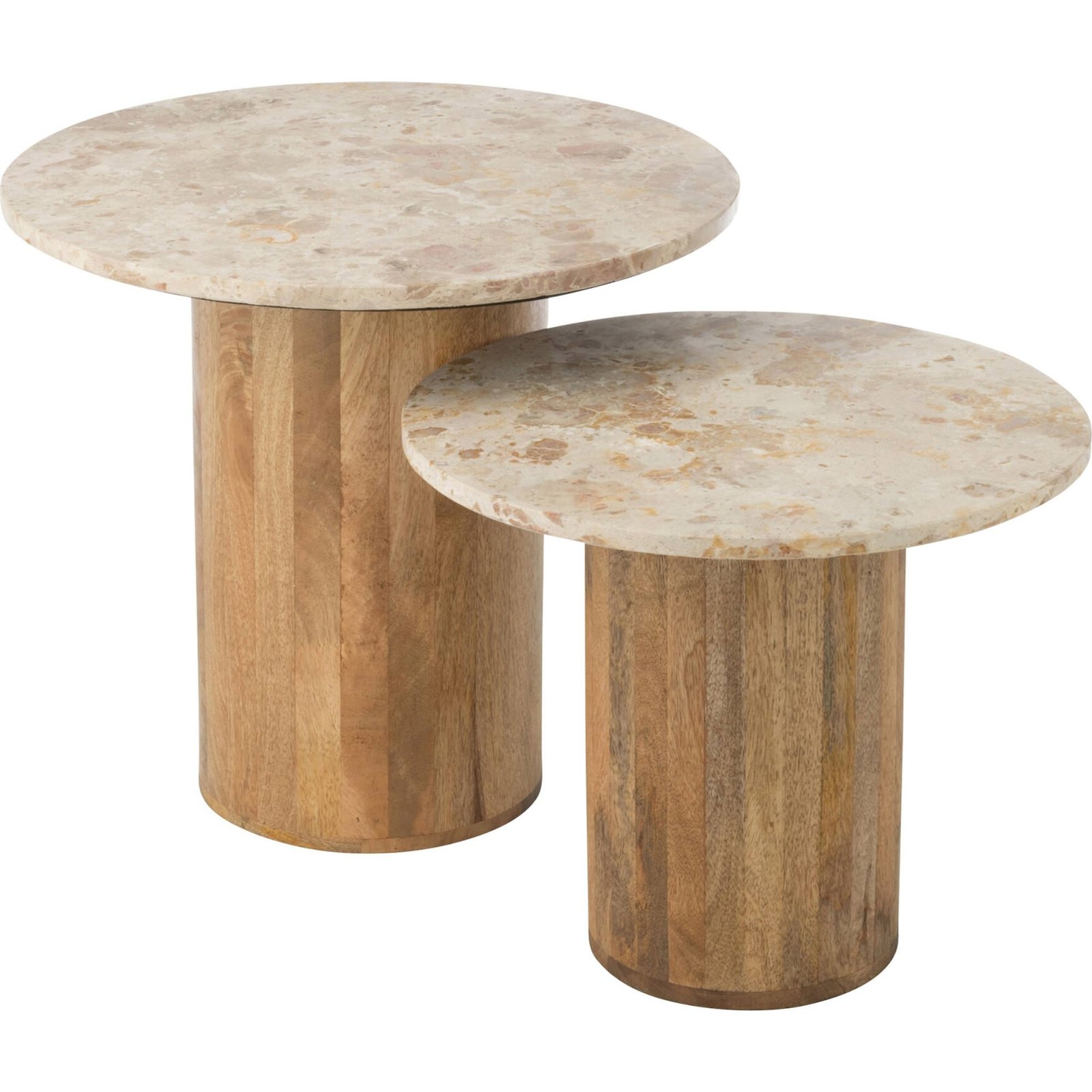 Table d'appoint ronde effet marbre (lot de 2), RECOLLECTION