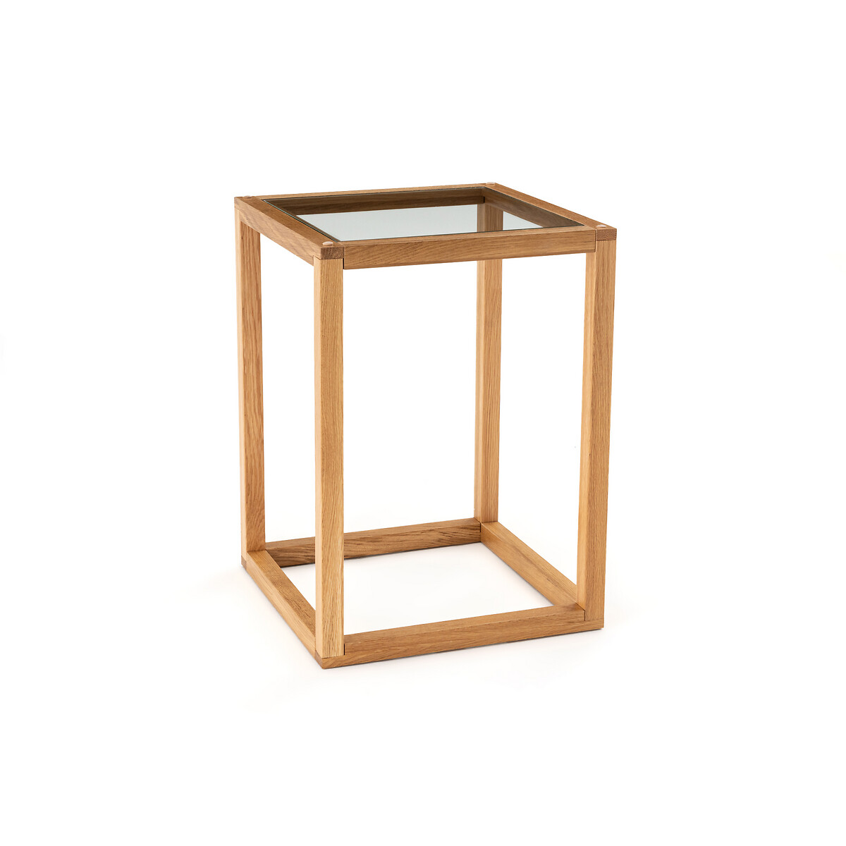 Product photograph of Adonis Oak Glass Side Table from La Redoute UK