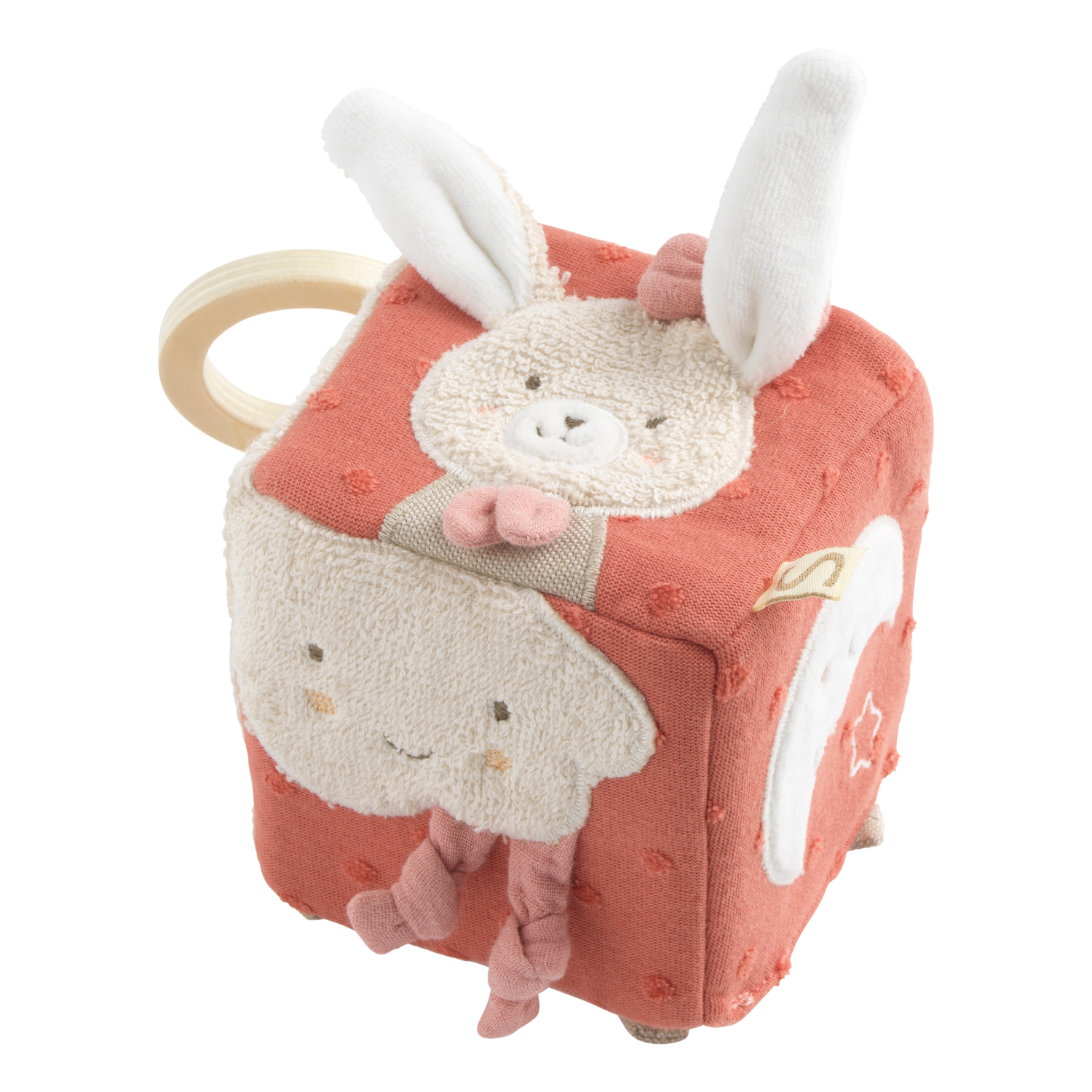 Cube d'activités bébé en coton bio, SAUTHON